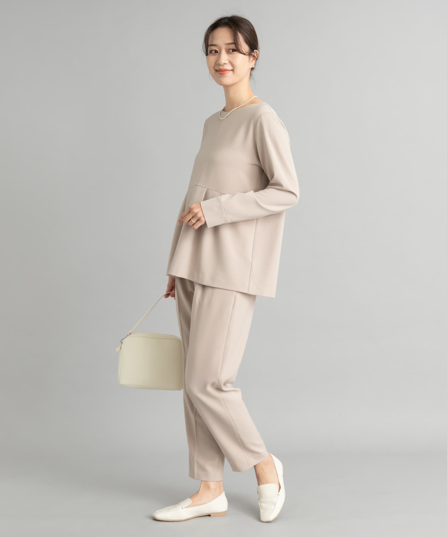 ペプラムトップスセットアップ(S NAVY): ドレスライン｜URBAN