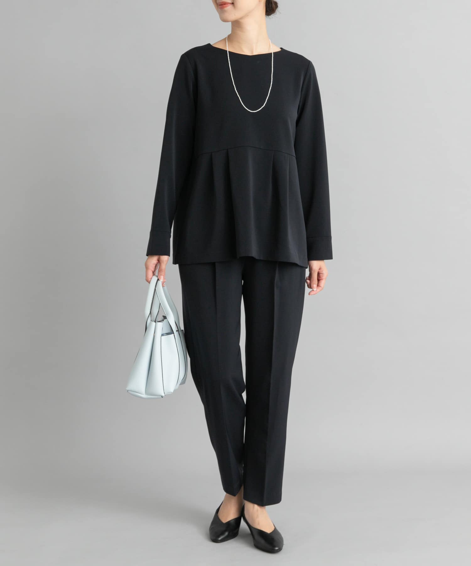 ペプラムトップスセットアップ(S NAVY): ドレスライン｜URBAN