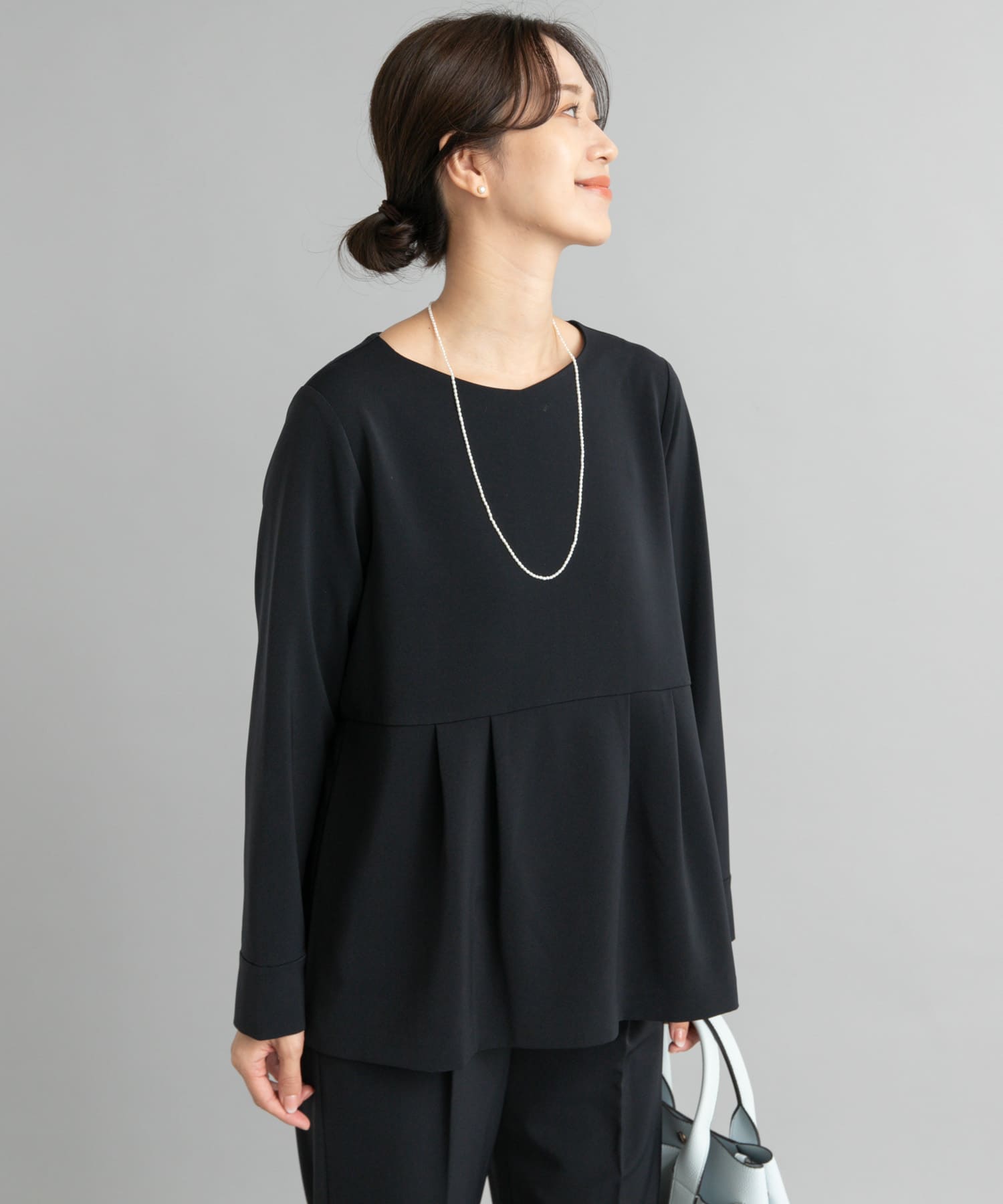 ペプラムトップスセットアップ(S NAVY): ドレスライン｜URBAN