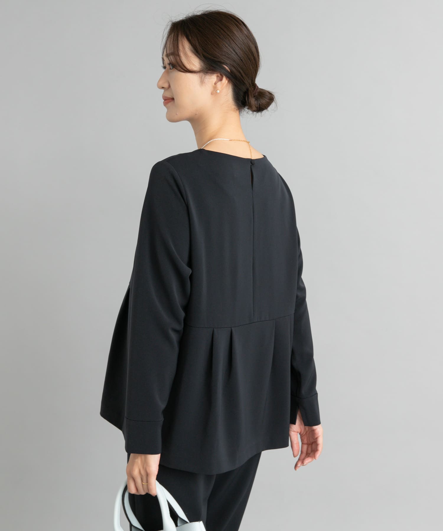 ペプラムトップスセットアップ(S NAVY): ドレスライン｜URBAN