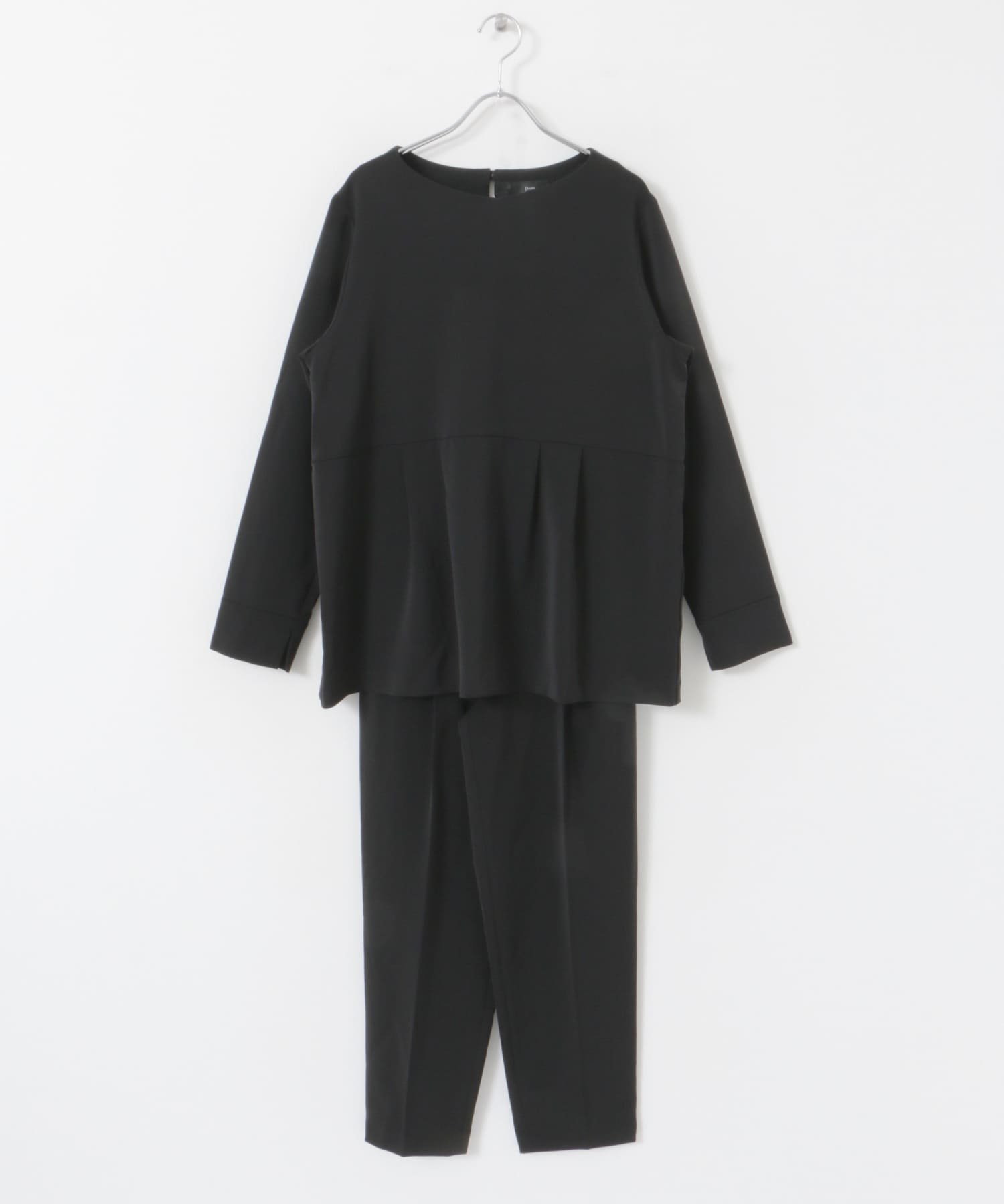 ペプラムトップスセットアップ BLACK S