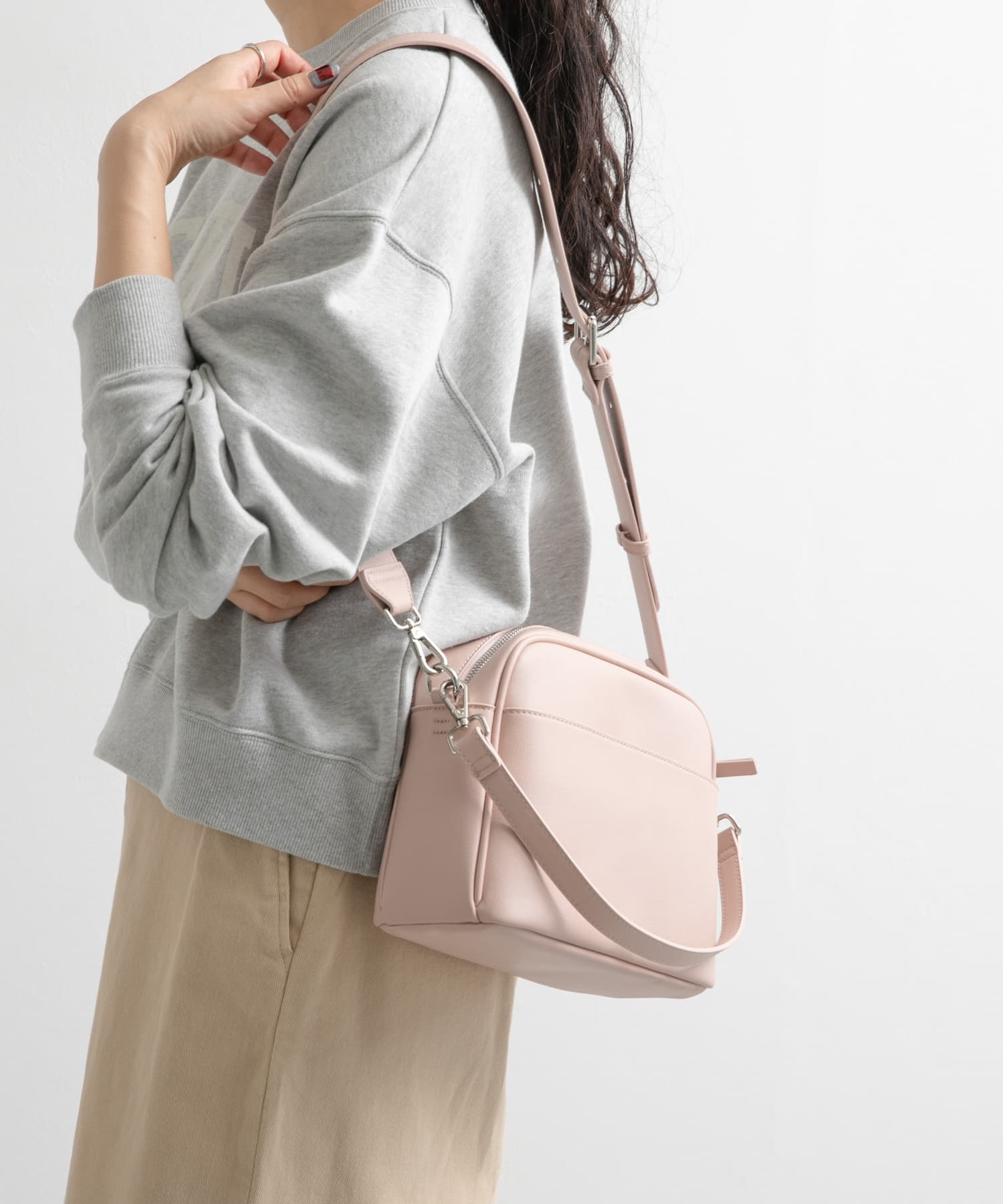 2WAYスクエアショルダーバッグ PINK one