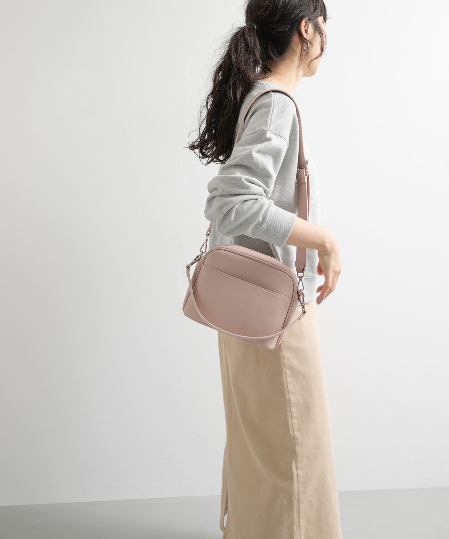 2WAYスクエアショルダーバッグ PINK one