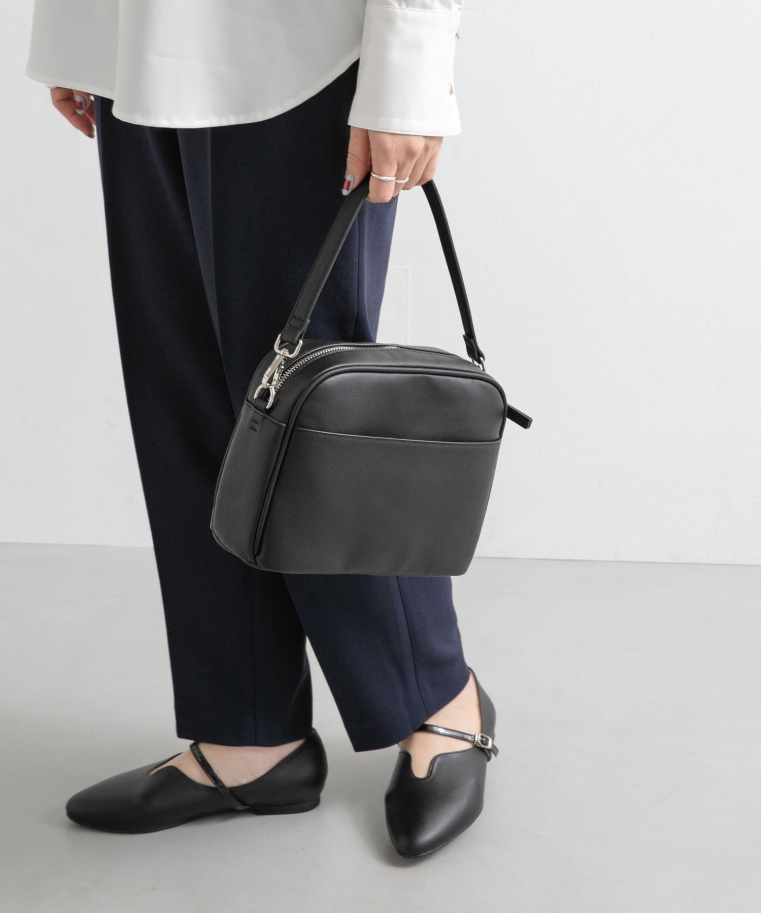 2WAYスクエアショルダーバッグ BLACK one