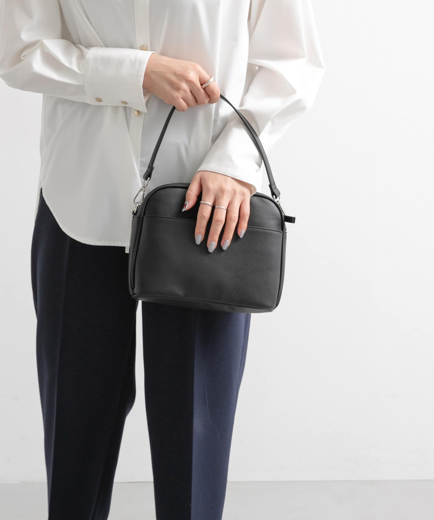 2WAYスクエアショルダーバッグ BLACK one