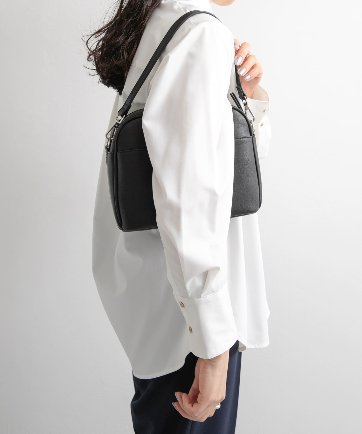 2WAYスクエアショルダーバッグ BLACK one