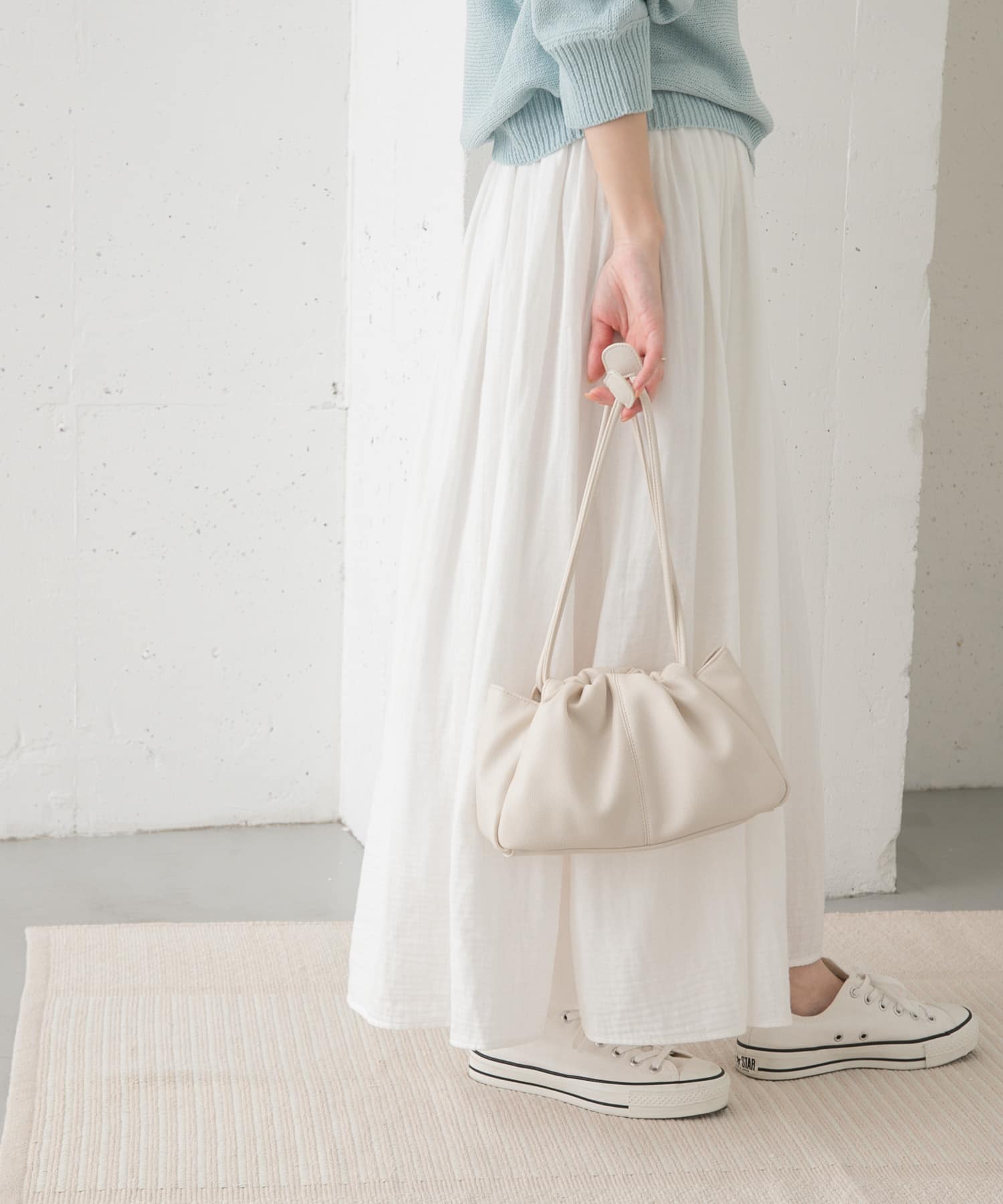 2WAY巾着ショルダーバッグ IVORY one