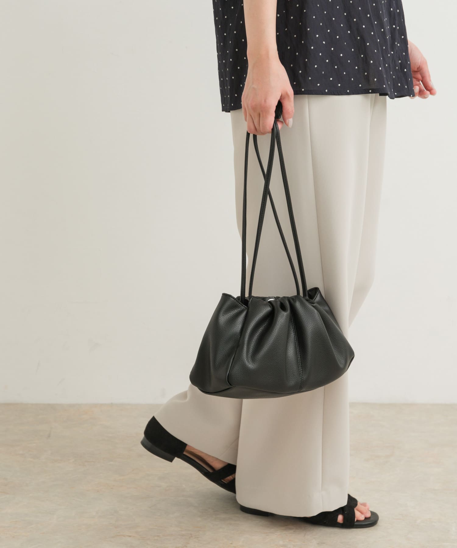 2WAY巾着ショルダーバッグ BLACK one