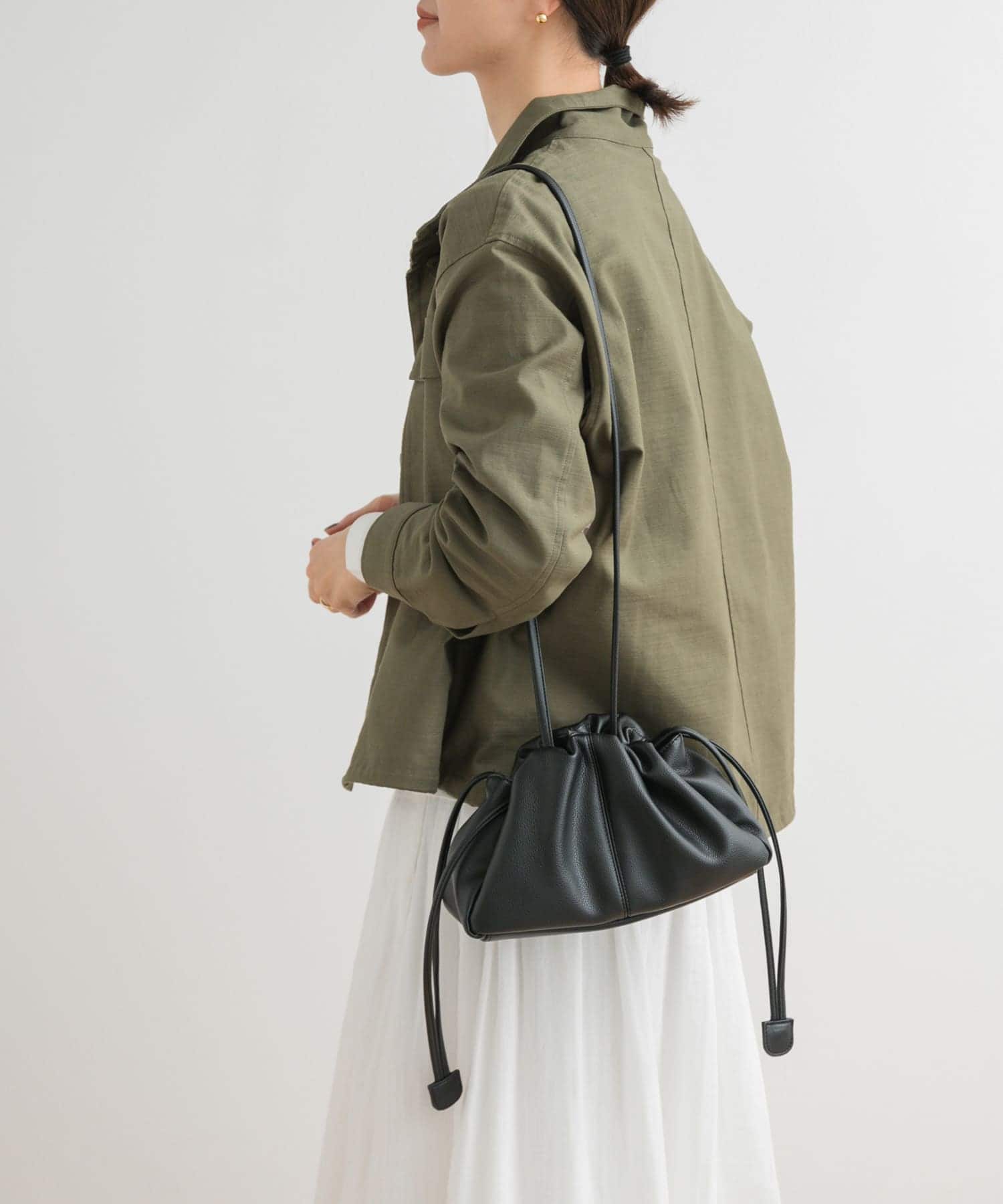 2WAY巾着ショルダーバッグ BLACK one