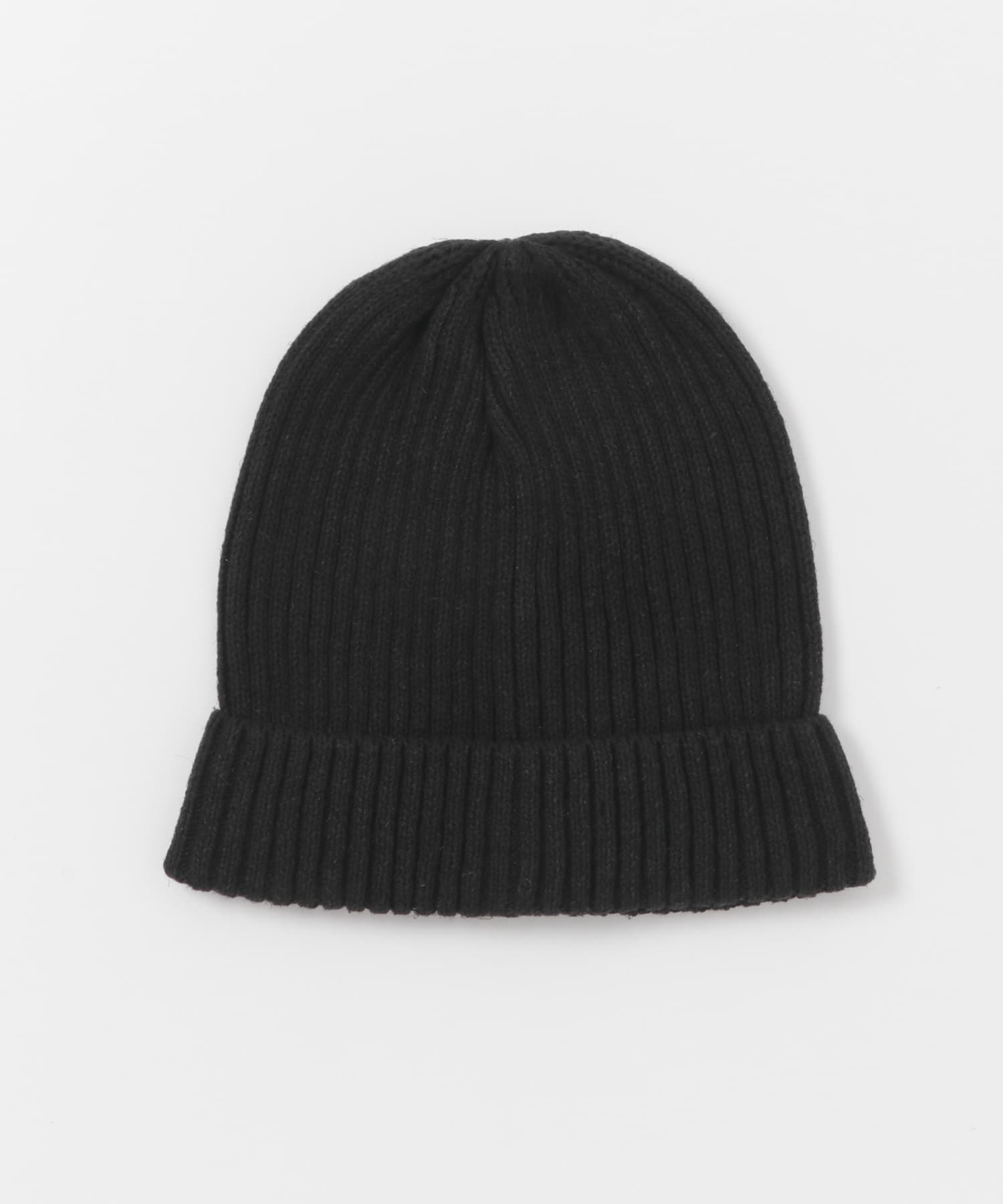 コットンリネンニットキャップ BLACK one