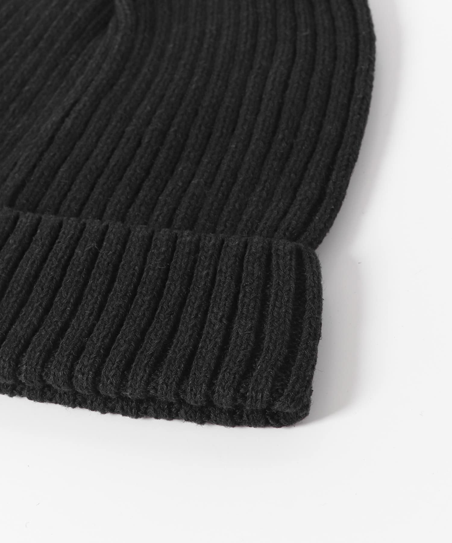 コットンリネンニットキャップ BLACK one