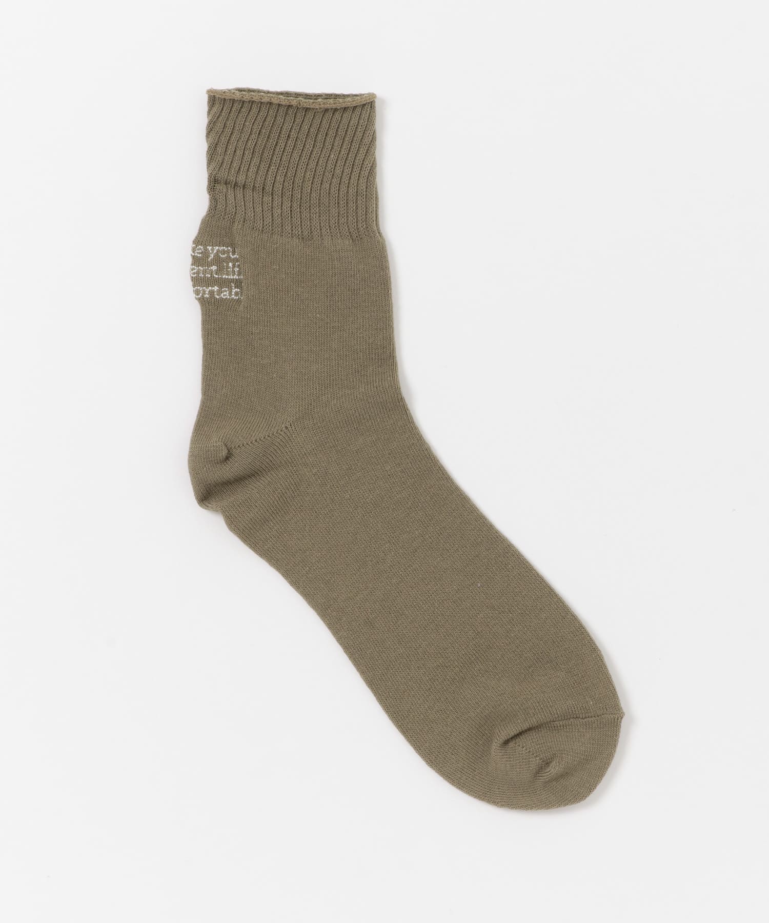 ロゴ刺繍ソックス KHAKI one