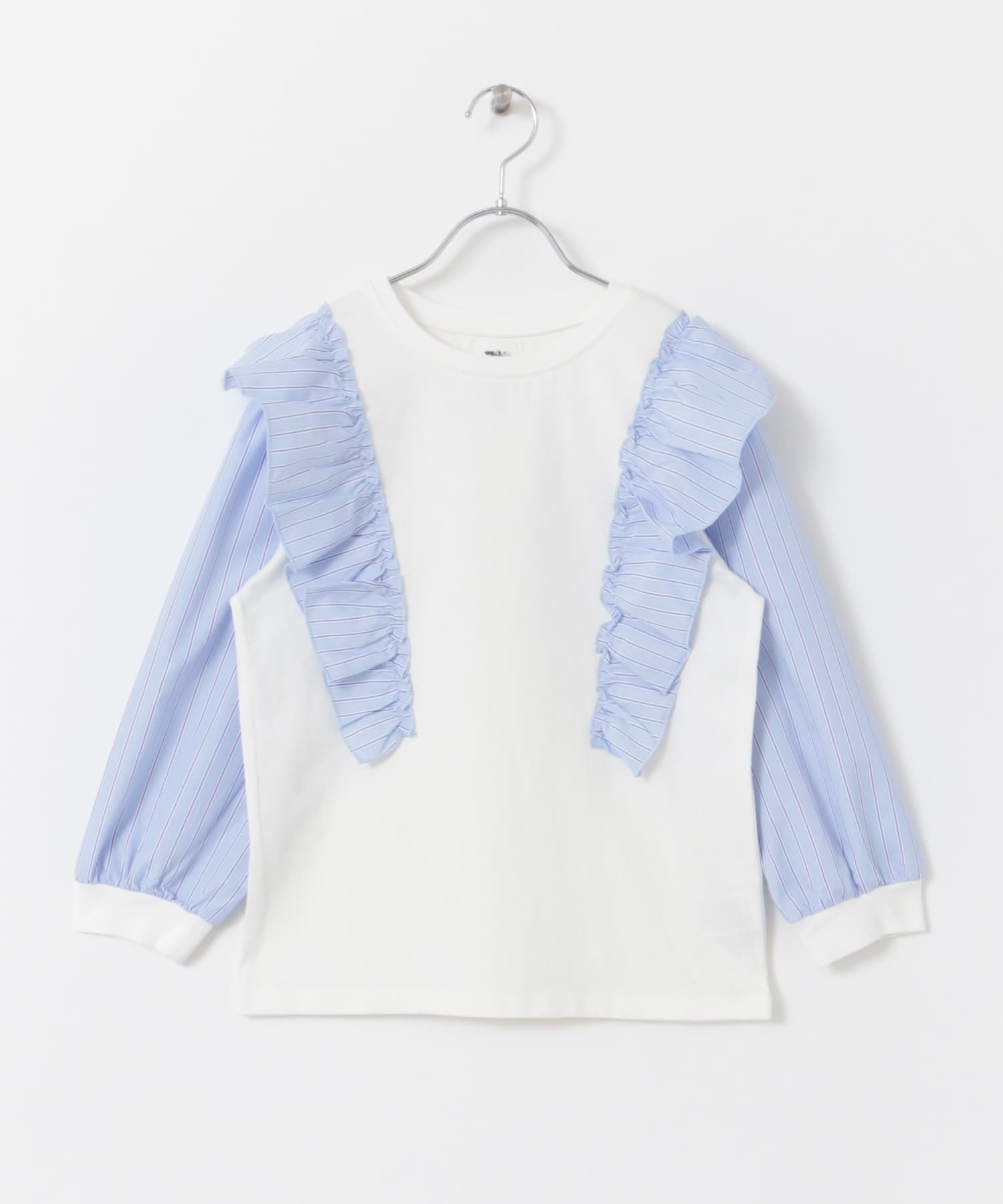 『WEB/一部店舗限定』布帛ドッキングフリルカットソー(KIDS) OFF 150