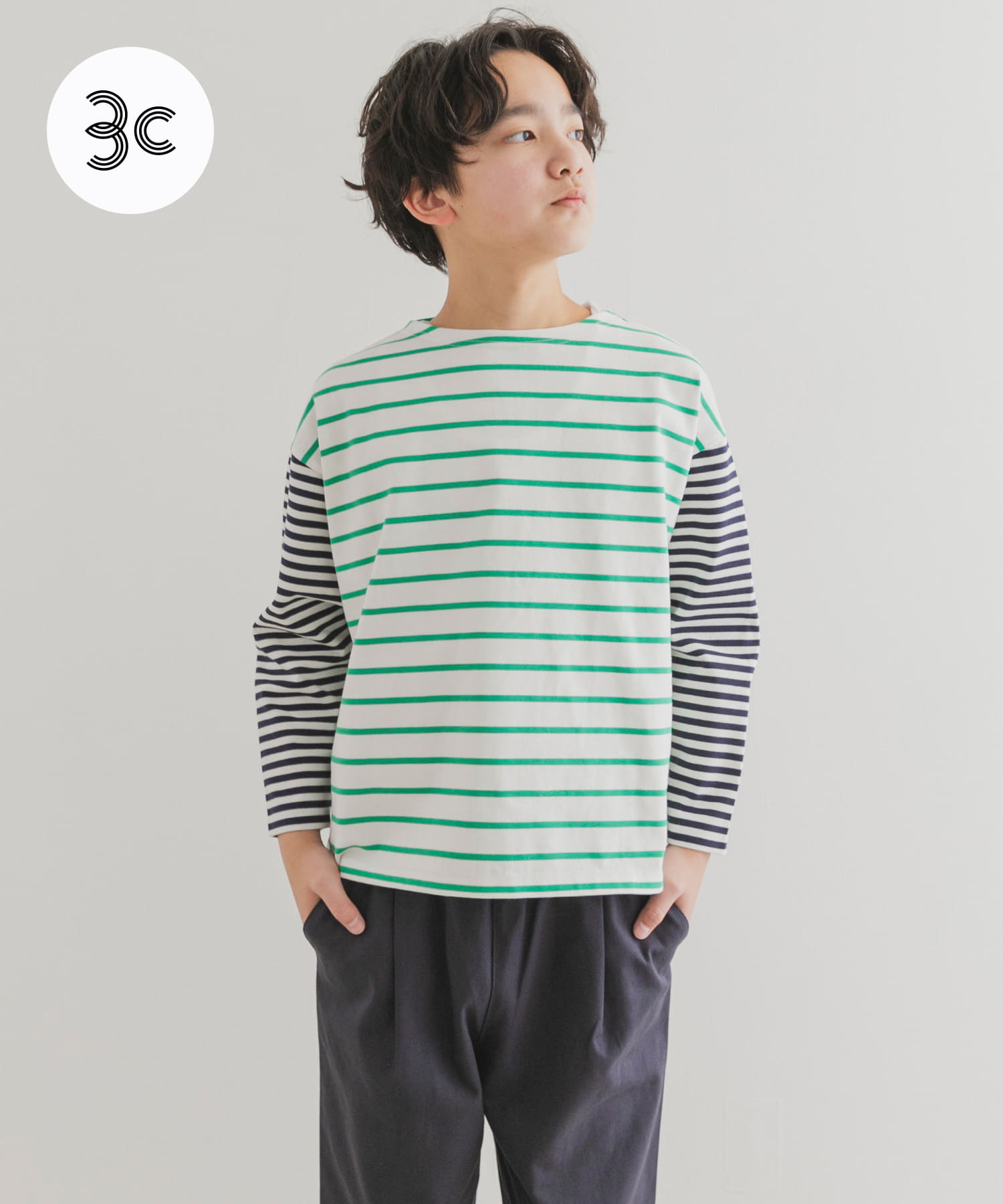 『WEB/一部店舗限定サイズ』CPボートネックボーダー(KIDS)