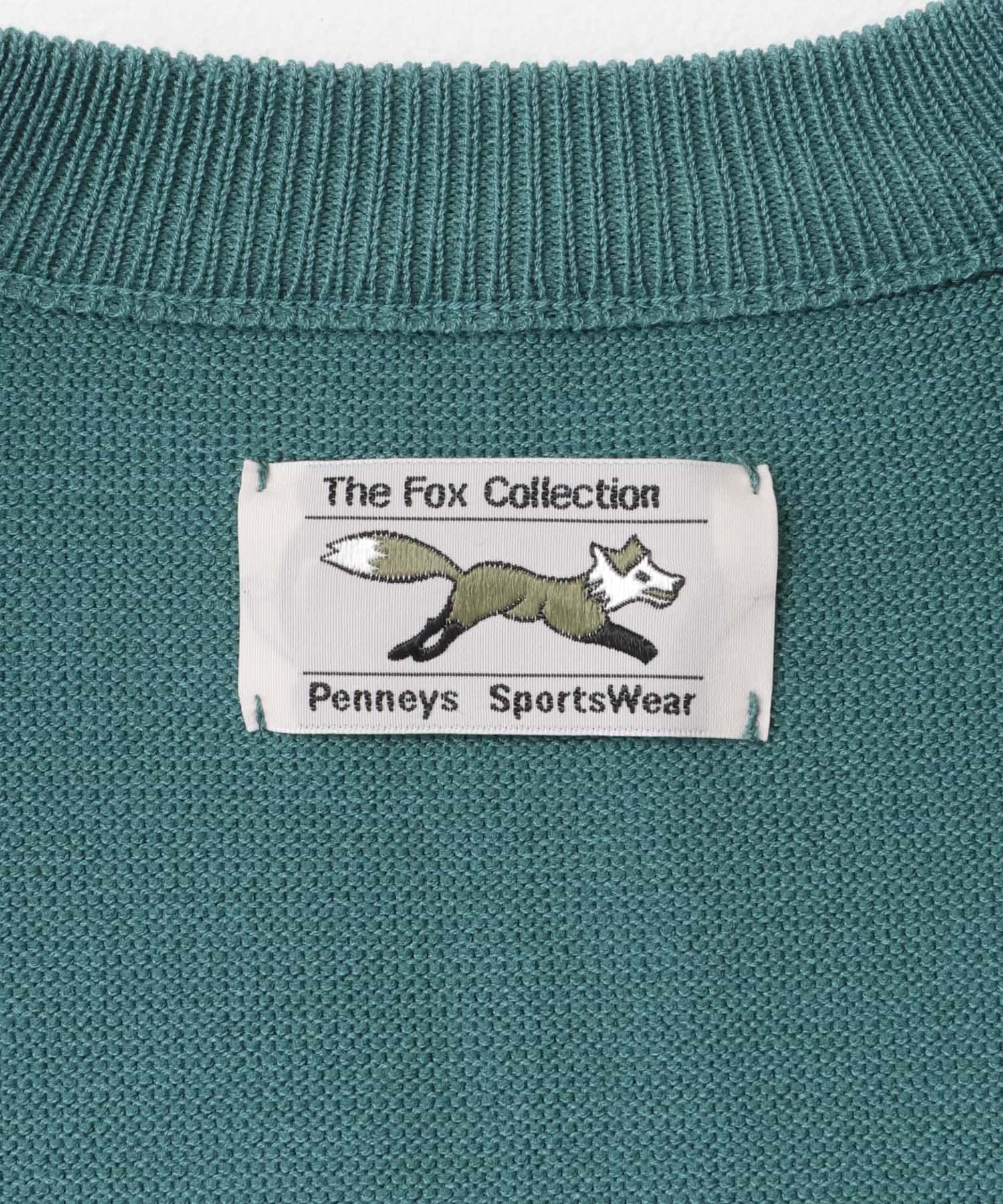『親子リンク』『別注』PENNEYS×DOORS　THE FOXクルーネックカーディガン(KIDS) BLUE 120
