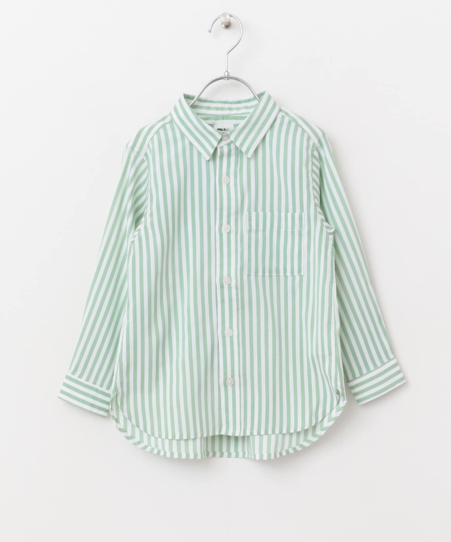 ストレッチレギュラーカラーシャツ(KIDS) OFF×GREEN 120