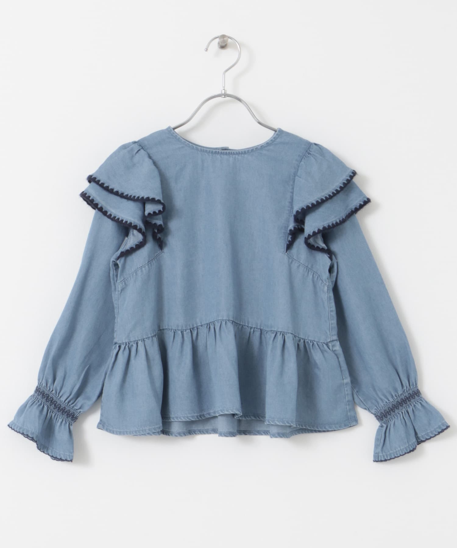 『WEB/一部店舗限定サイズ』テンセルデニムブラウス(KIDS) L.BLUE 105