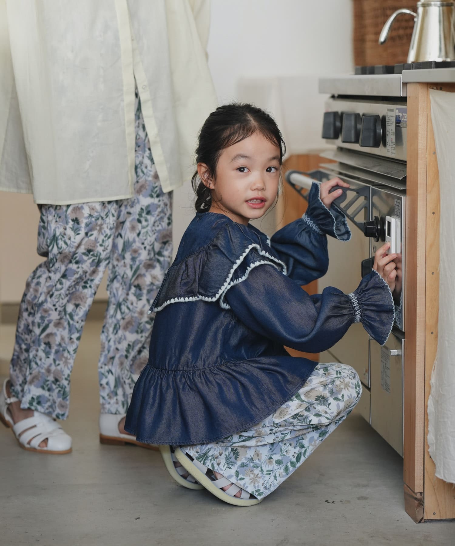 『WEB/一部店舗限定サイズ』テンセルデニムブラウス(KIDS)