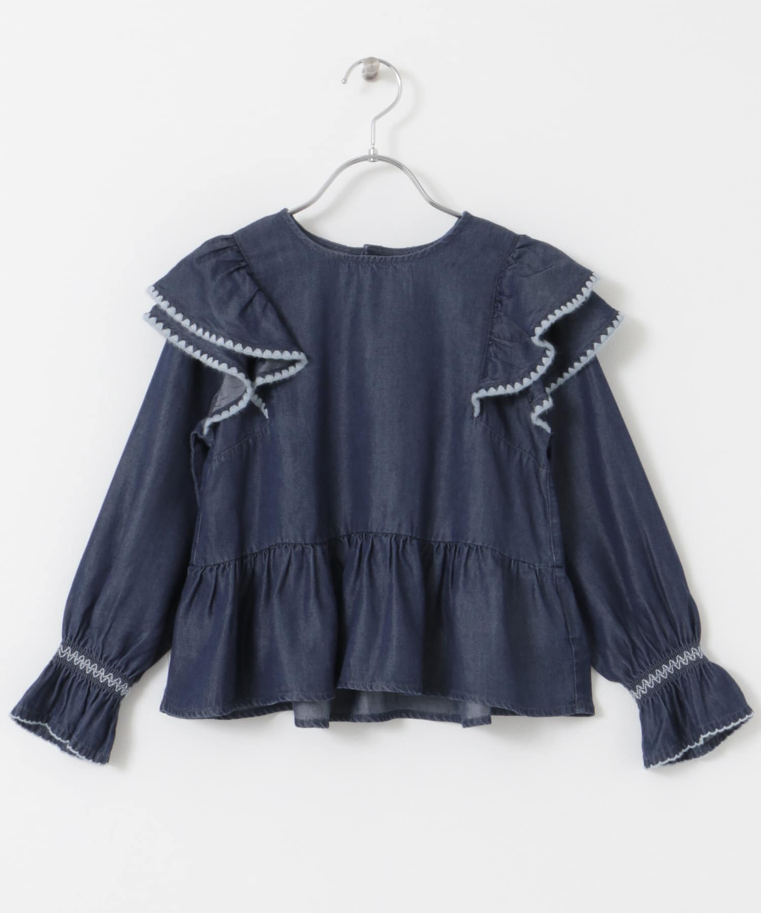 『WEB/一部店舗限定サイズ』テンセルデニムブラウス(KIDS) INDIGO 105