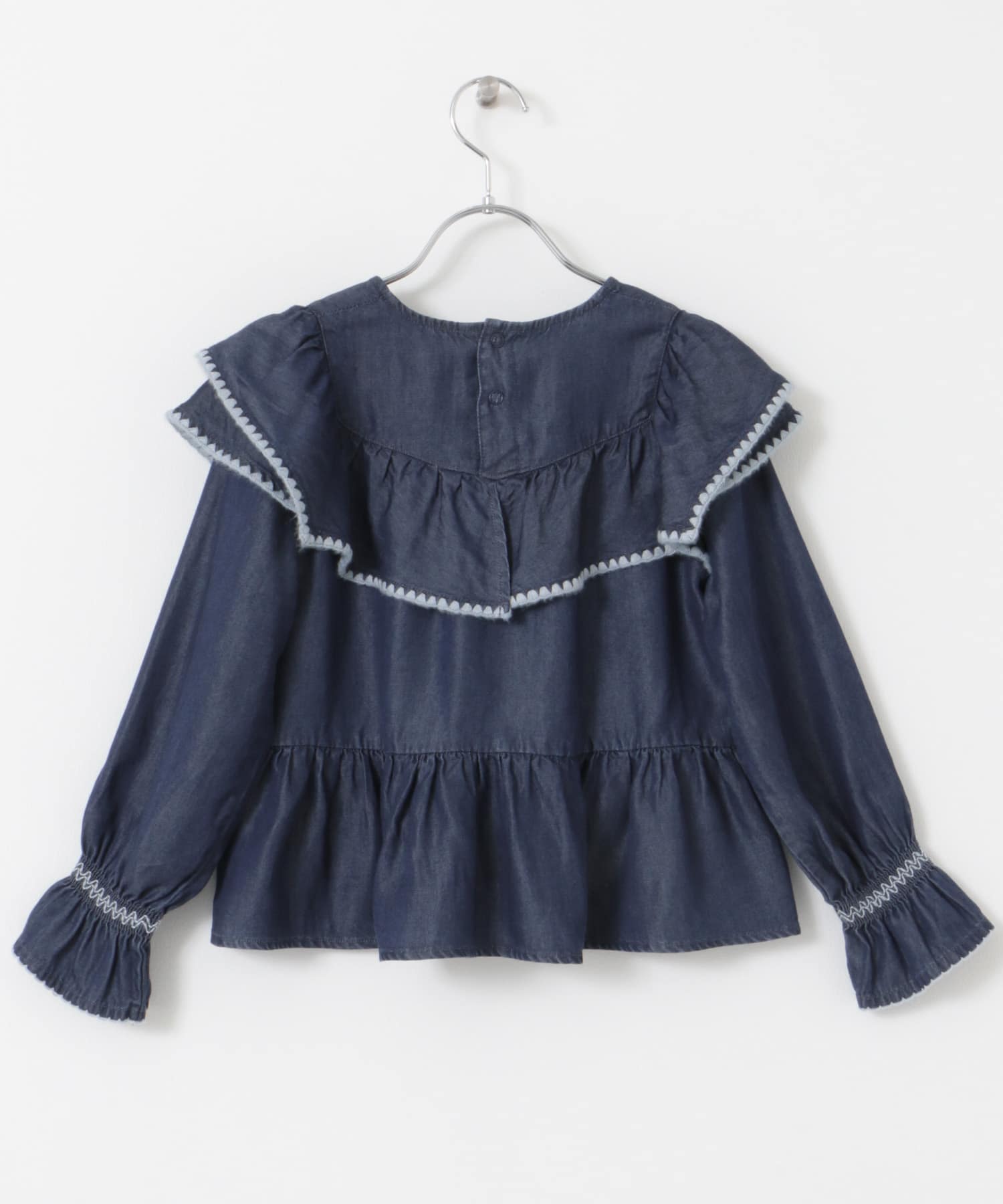 『WEB/一部店舗限定サイズ』テンセルデニムブラウス(KIDS) INDIGO 105