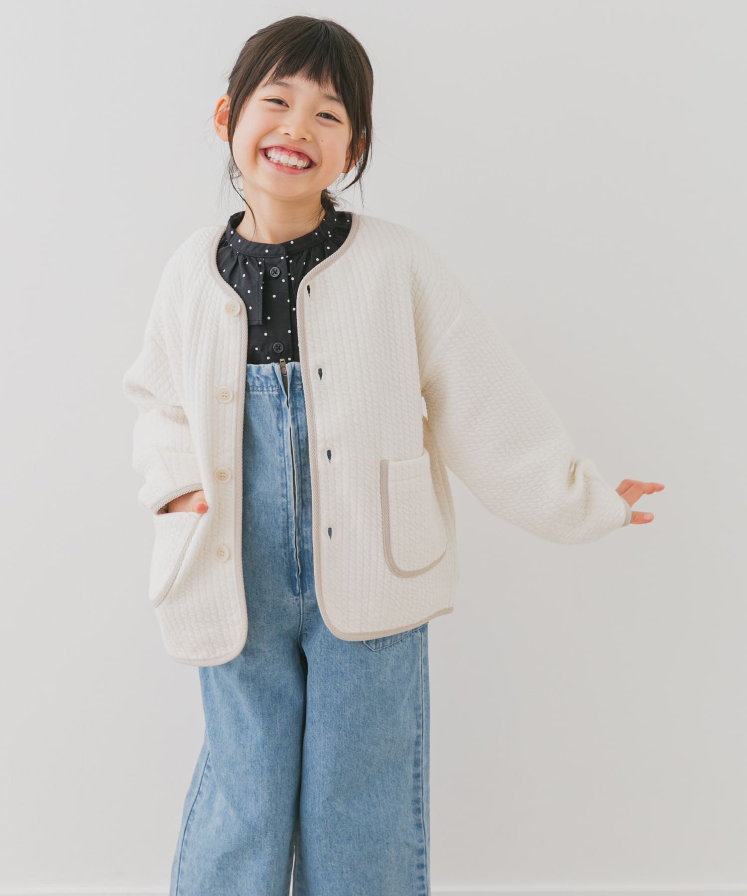 『親子リンク』キルトノーカラージャケット(KIDS)