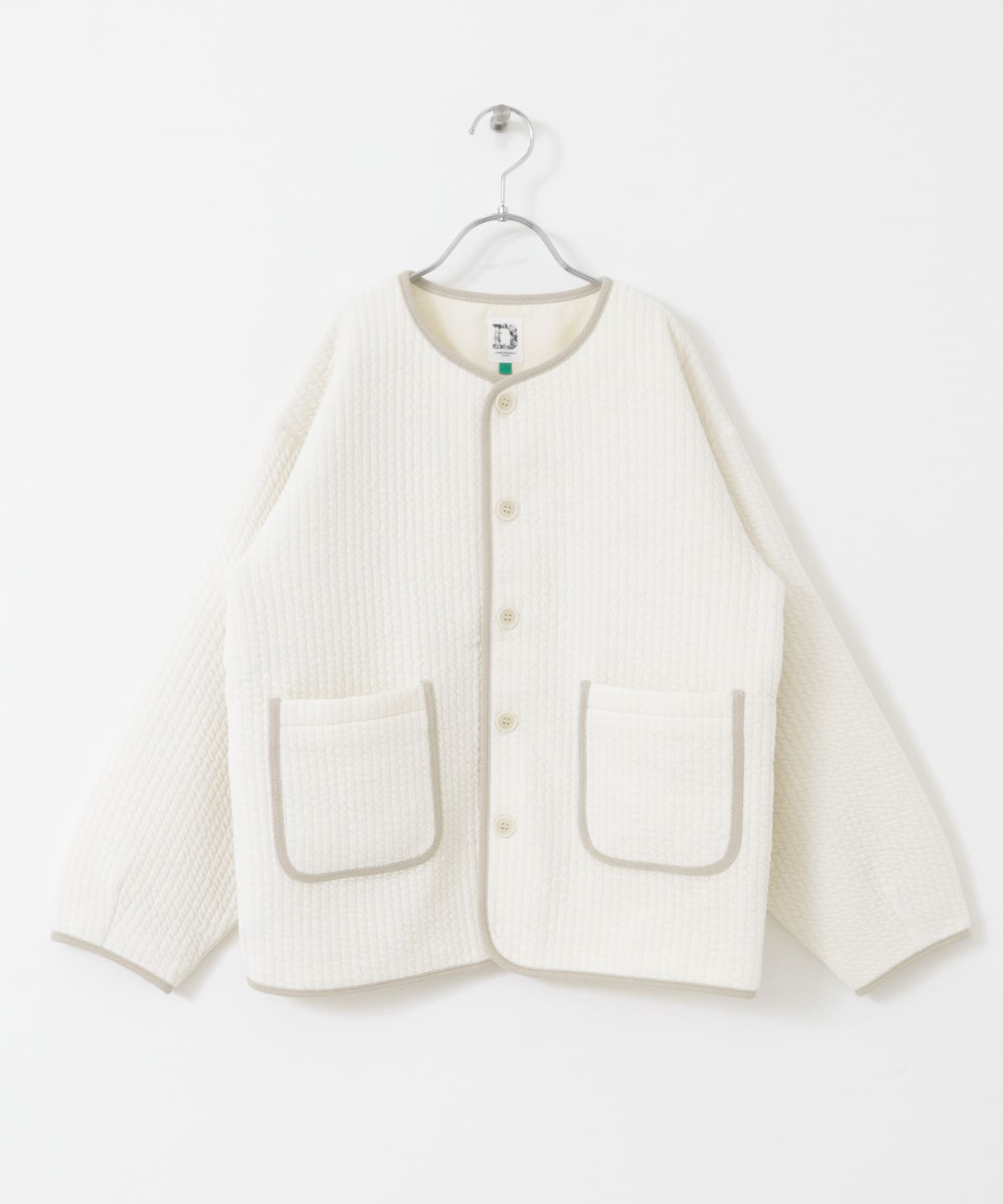 『親子リンク』『WEB/一部店舗限定』キルトノーカラージャケット(KIDS) IVORY 150