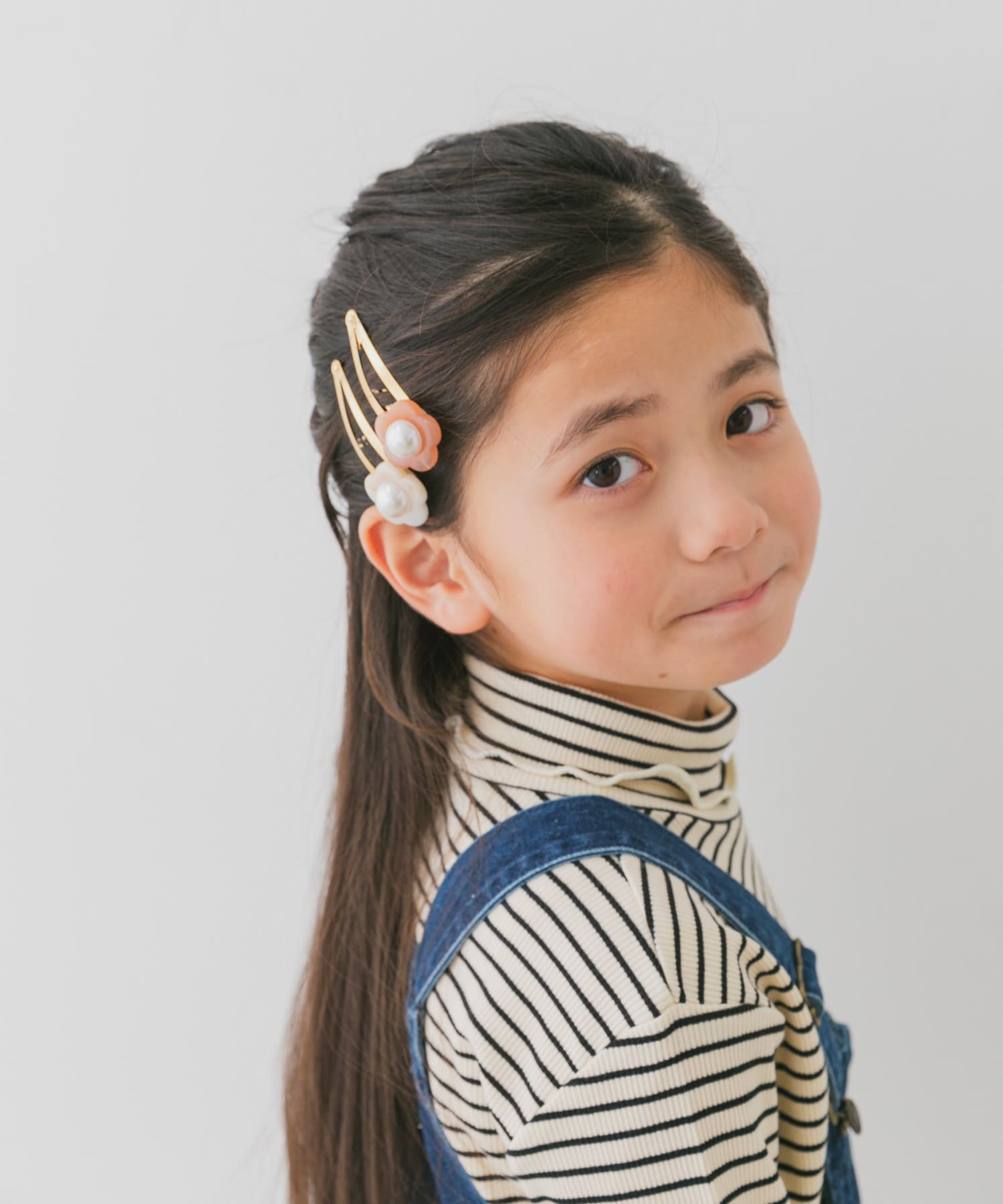 フラワーモチーフヘアピン(KIDS) PINK one