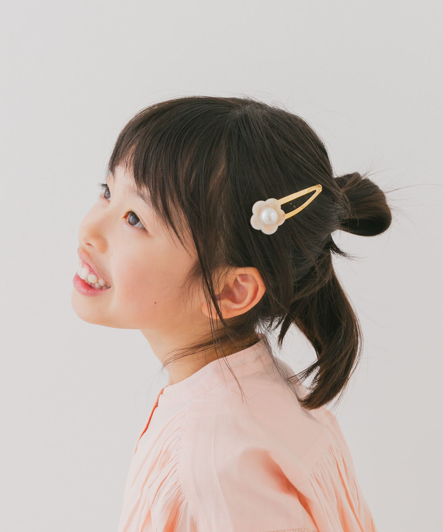 フラワーモチーフヘアピン(KIDS) BLACK one