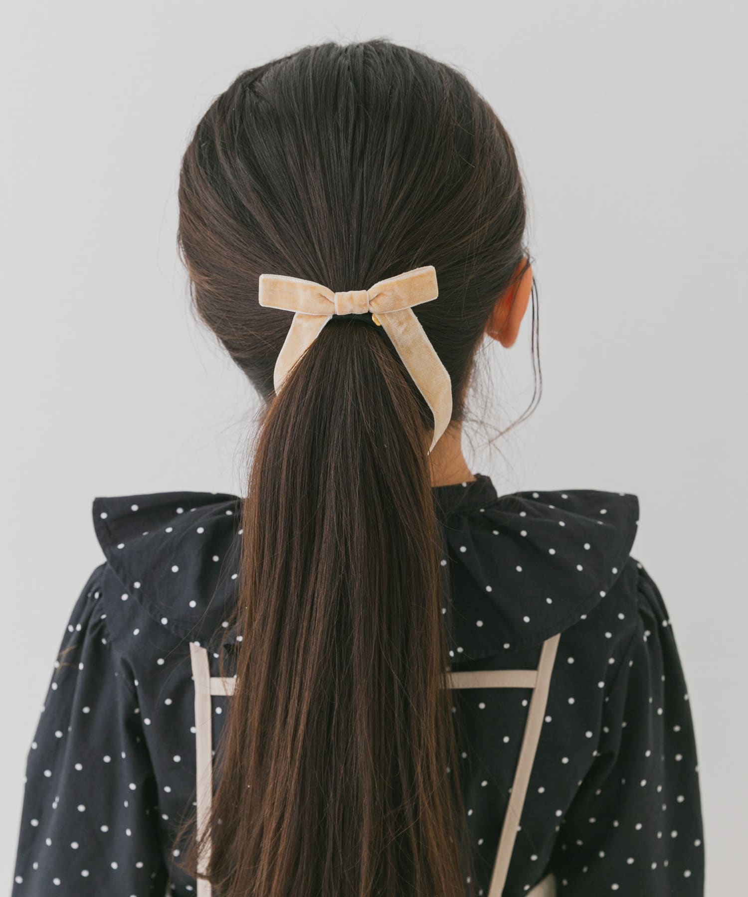 ベロアリボンヘアゴム(KIDS) BEIGE one