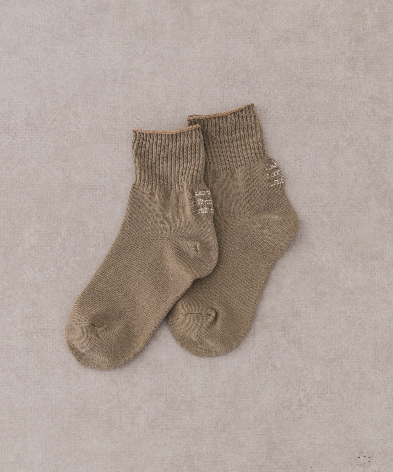 『親子リンク』ロゴ刺繍ソックス(KIDS) KHAKI 16-18