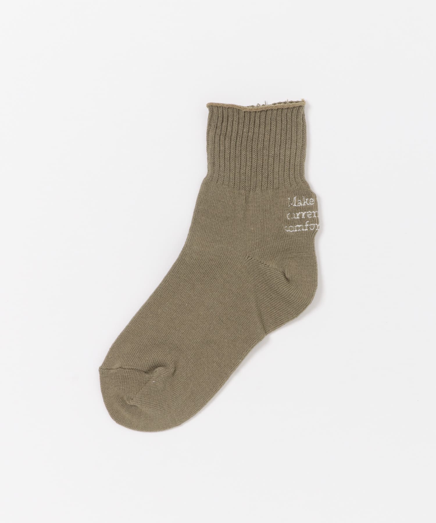 『親子リンク』ロゴ刺繍ソックス(KIDS) KHAKI 16-18