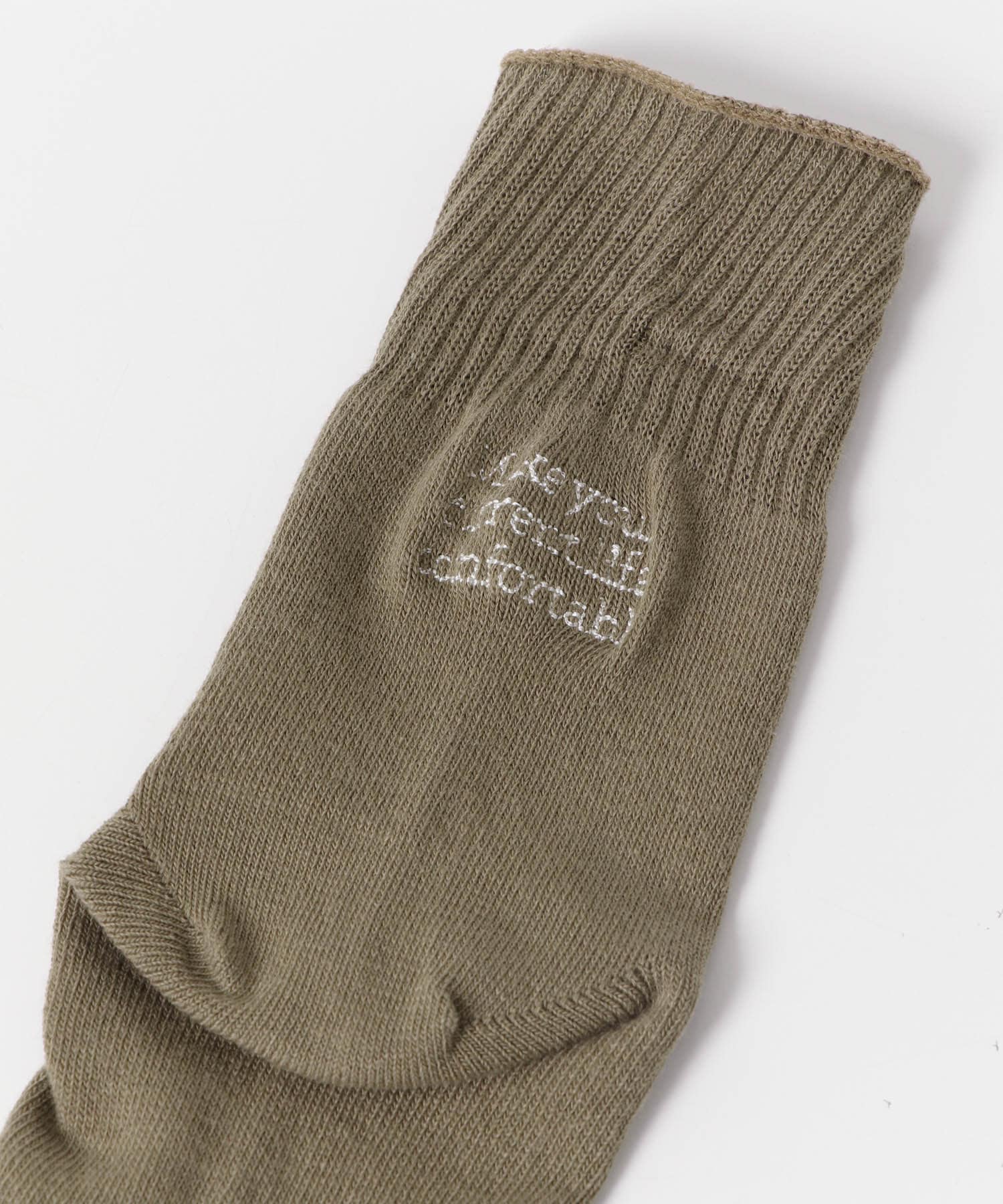 『親子リンク』ロゴ刺繍ソックス(KIDS) KHAKI 16-18