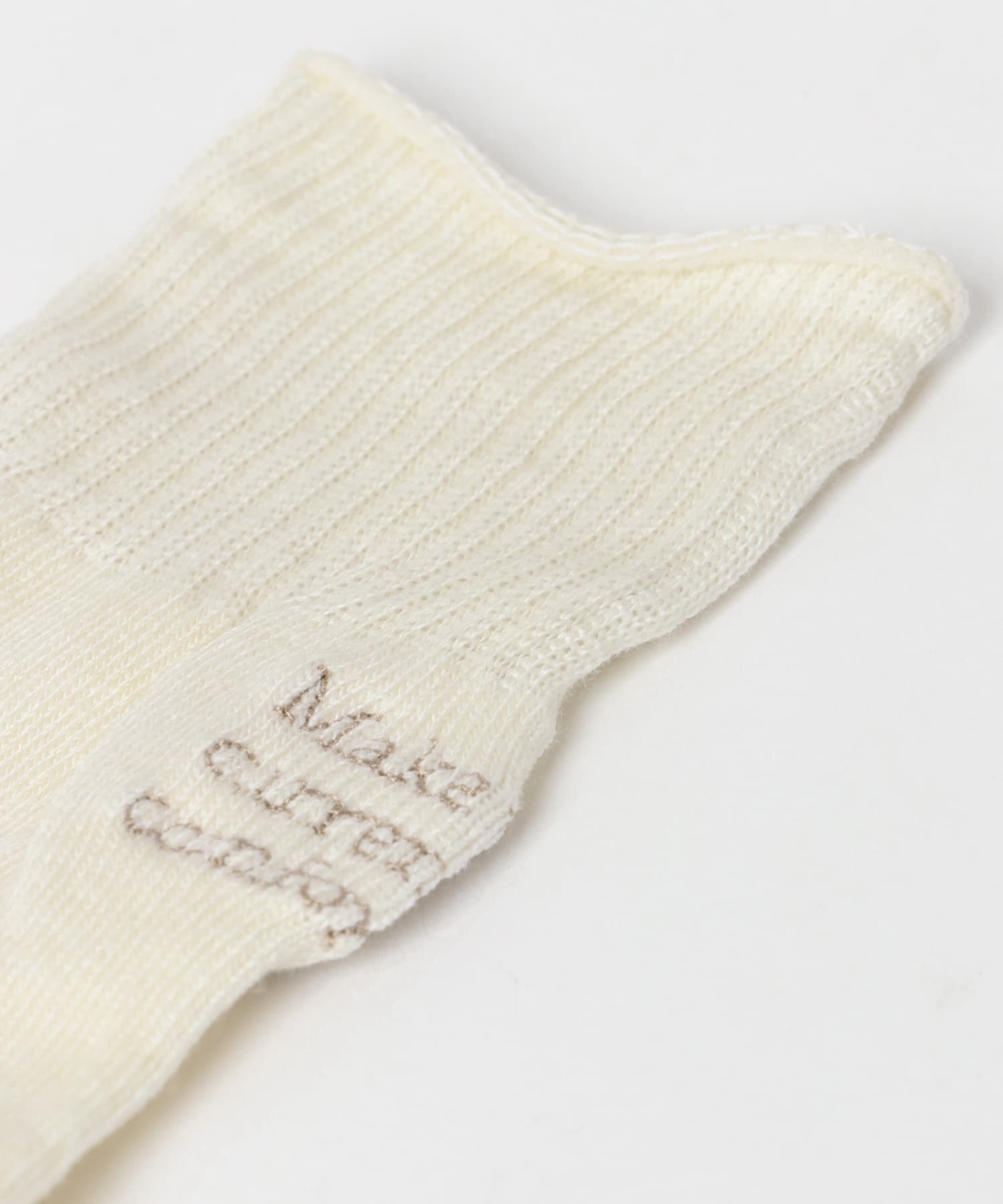 『親子リンク』ロゴ刺繍ソックス(KIDS) IVORY 16-18