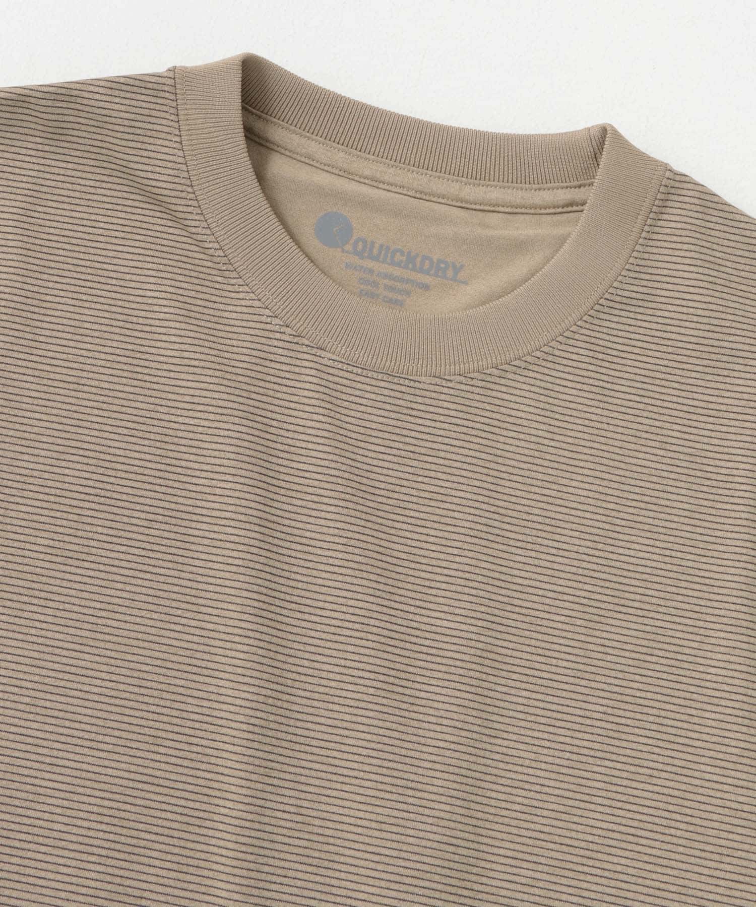 『Sサイズ/WEB限定』『吸水速乾/接触冷感/イージーケア』クイックドライ ショートスリーブTシャツ BEG×BLK S