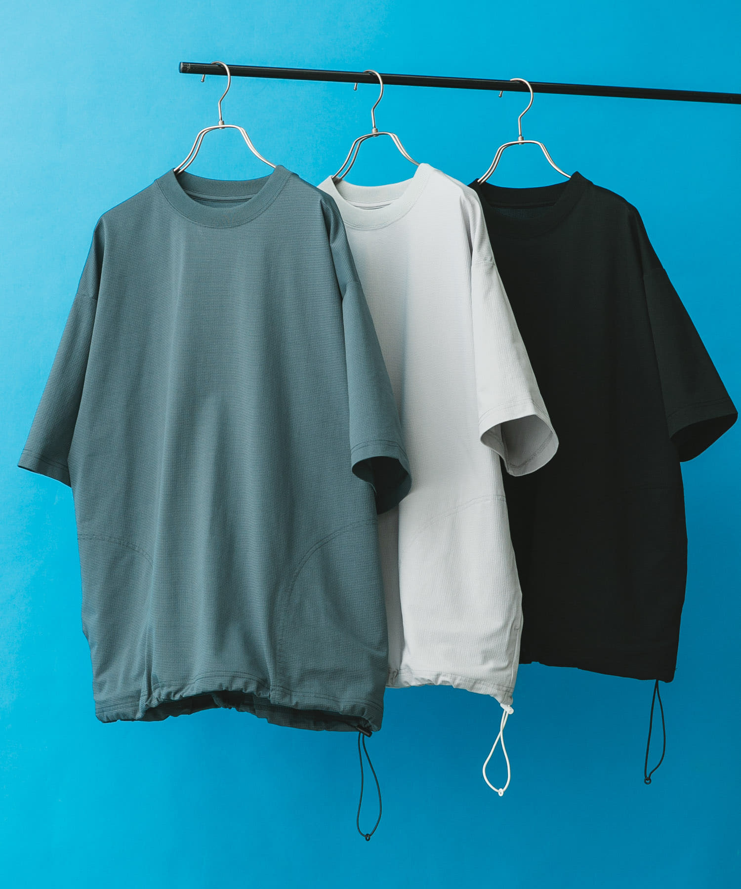 『XLサイズ/WEB限定』『吸水速乾/接触冷感/イージーケア』クイックドライワッフルメッシュS/ST BLUE GREEN XL