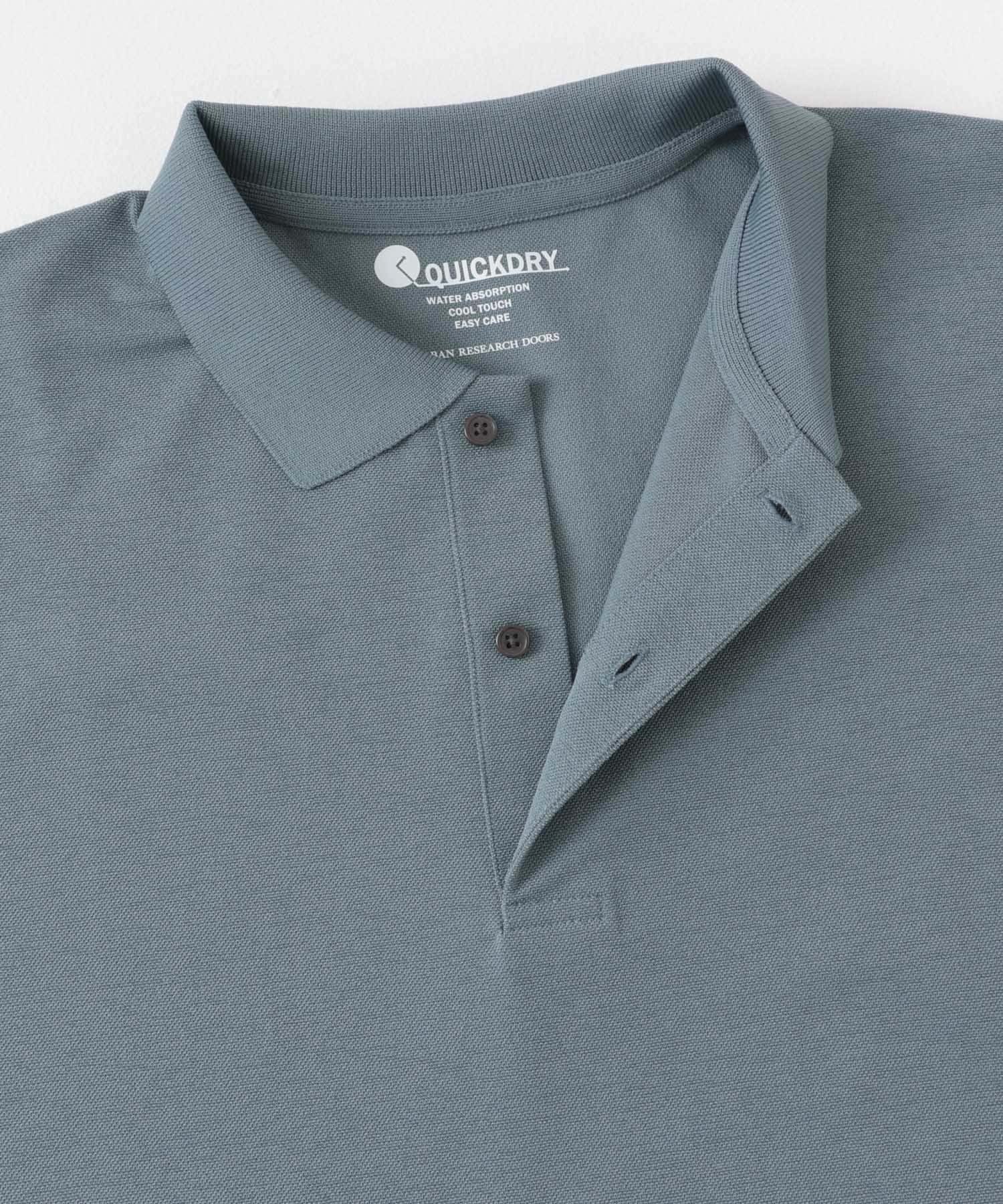 『XLサイズ/WEB限定』『吸水速乾/接触冷感/イージーケア』クイックドライ 鹿の子 ポロシャツ BLUE GRAY M