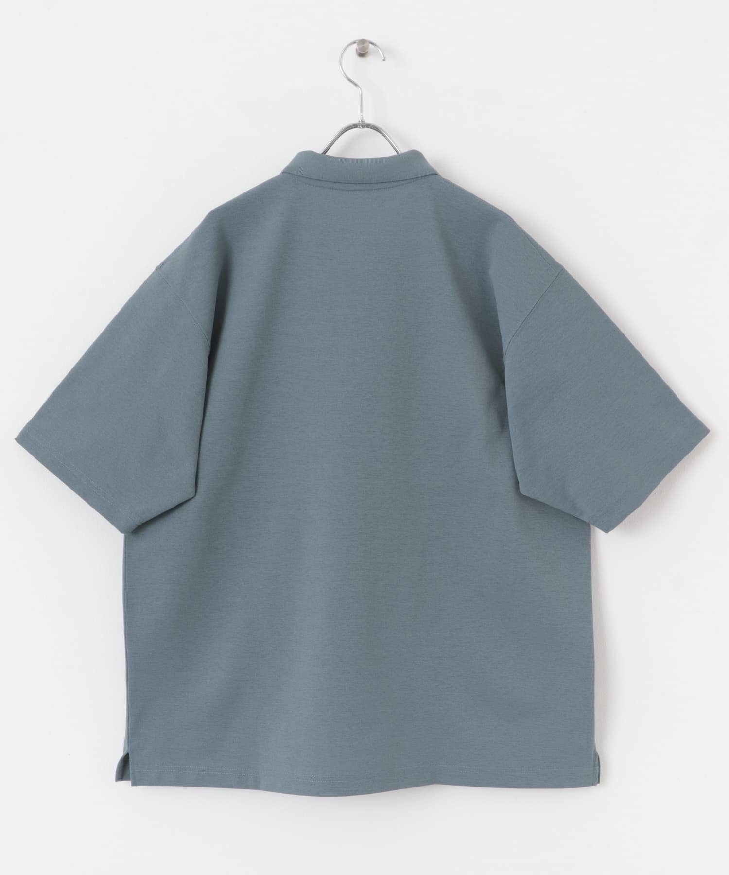 『XLサイズ/WEB限定』『吸水速乾/接触冷感/イージーケア』クイックドライ 鹿の子 ポロシャツ BLUE GRAY M