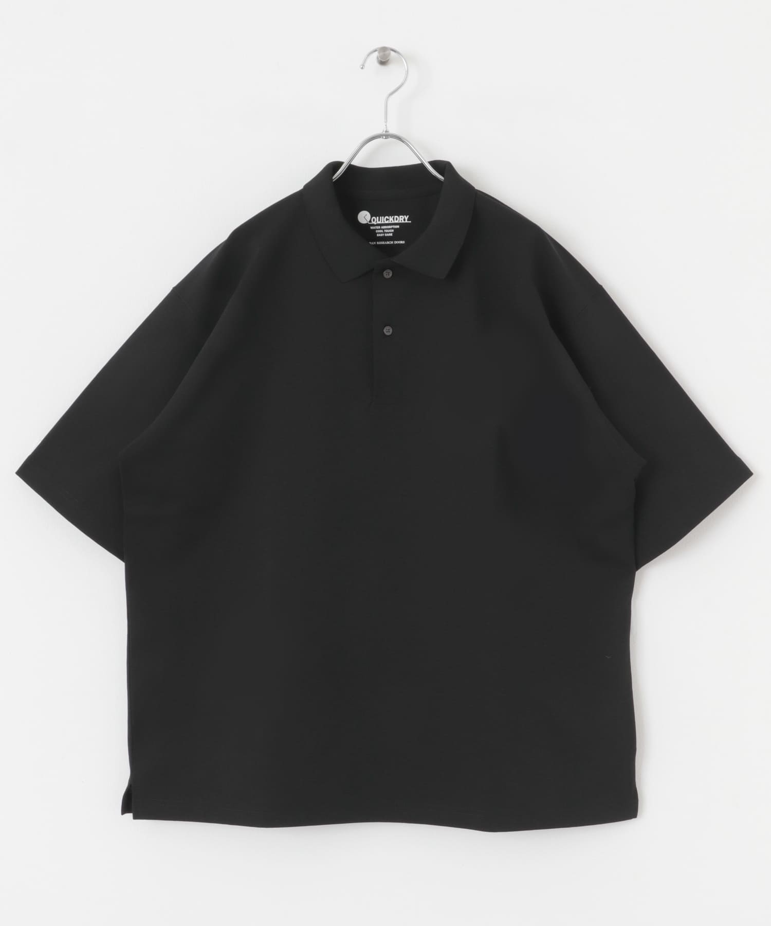 『XLサイズ/WEB限定』『吸水速乾/接触冷感/イージーケア』クイックドライ 鹿の子 ポロシャツ BLACK M