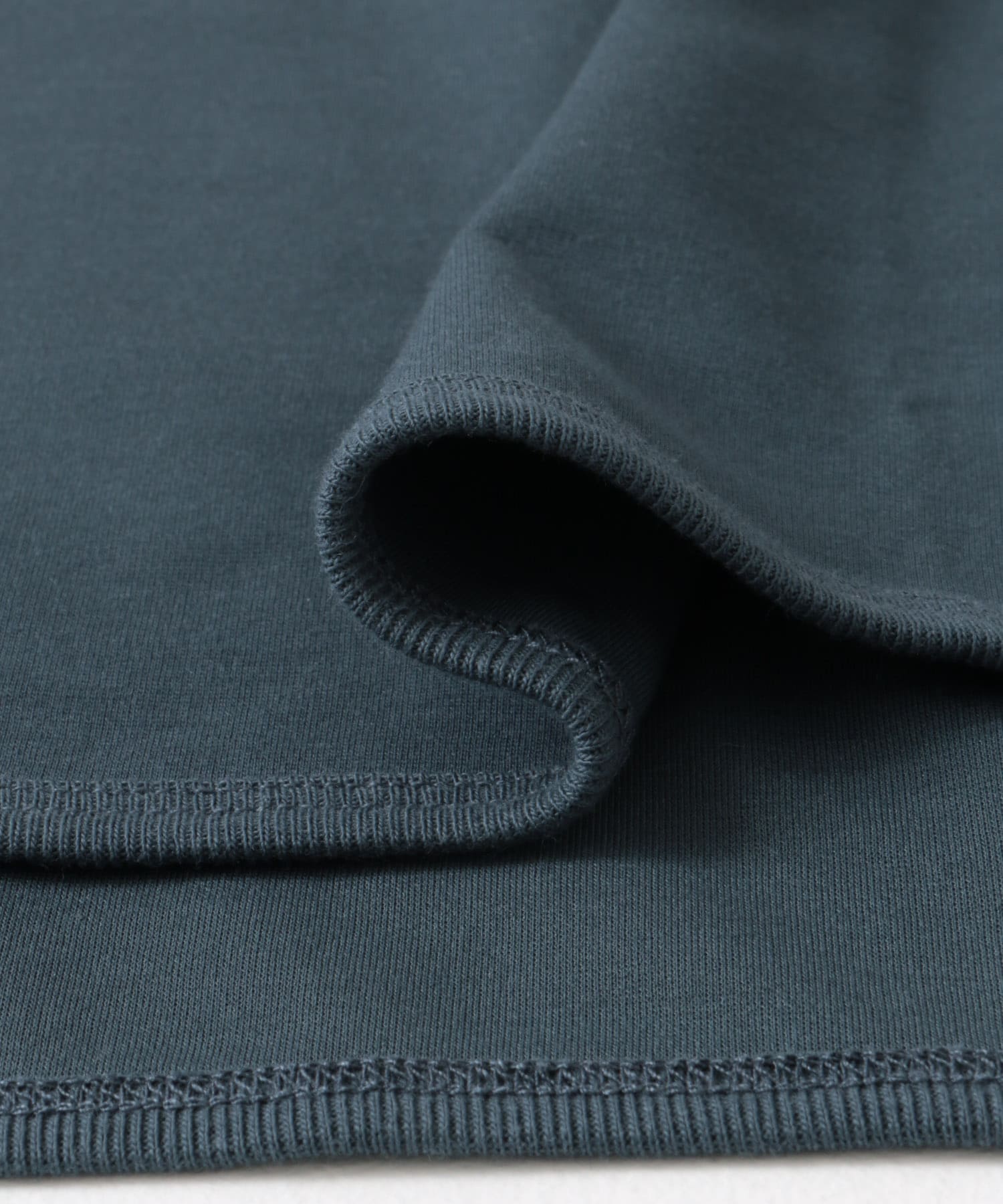 ポンチ8分袖ラウンドヘムTシャツ NAVY M