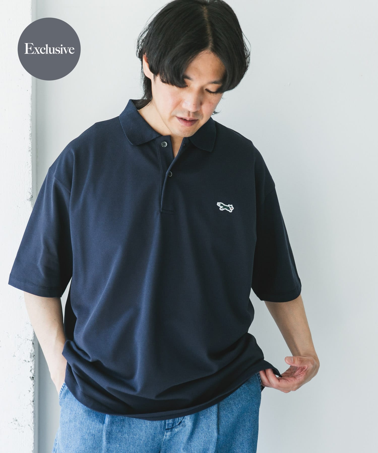 『XLサイズ/WEB限定』『別注』PENNEYS×DOORS　THE FOX 鹿の子 ポロシャツ NAVY M