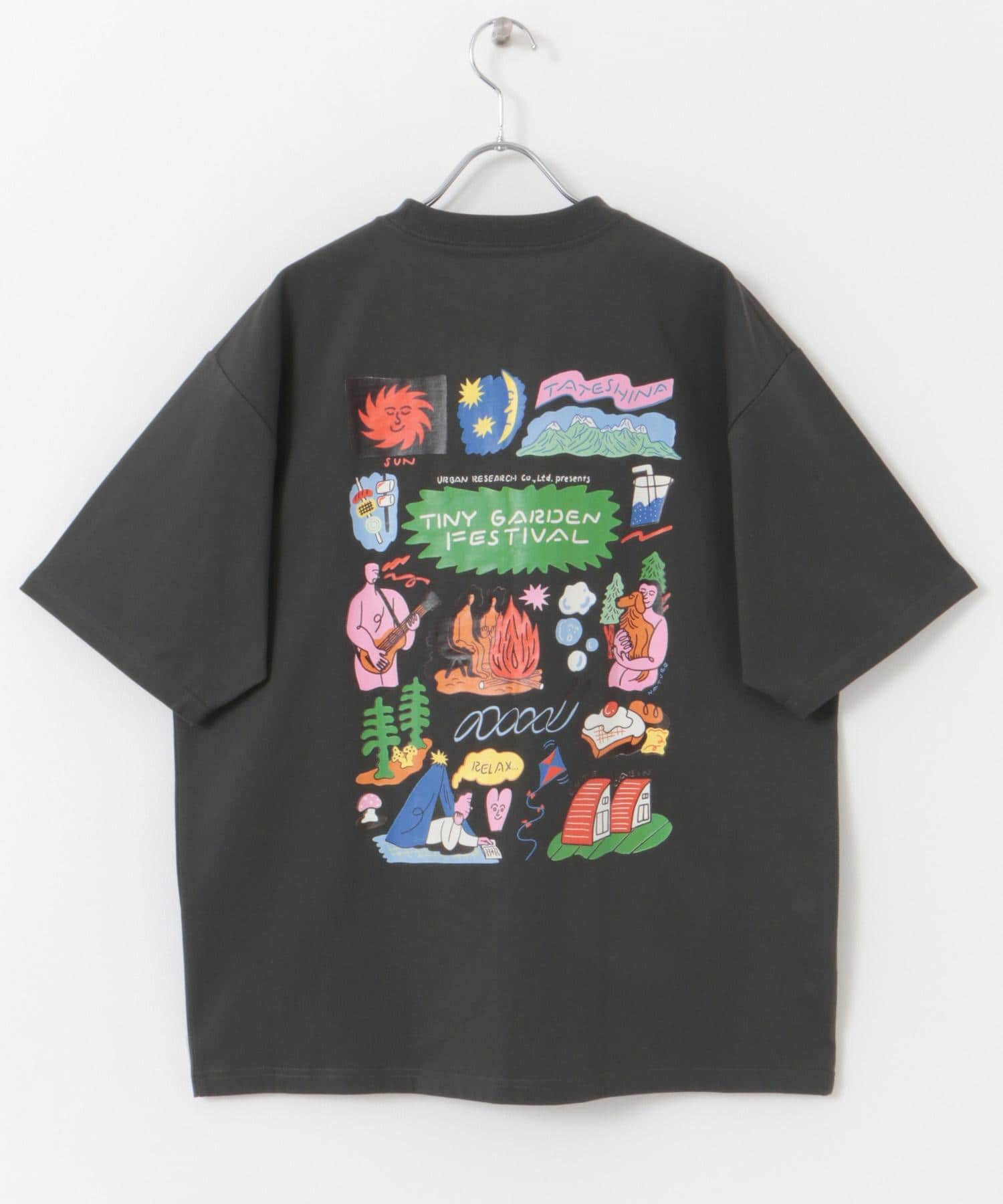 『UR TECH ひやサラクール』TINY GARDEN FESTIVAL×norahi Tee CHARCOAL M