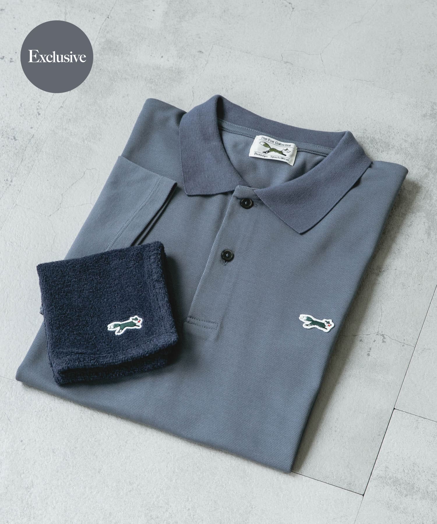 別注』PENNEYS×DOORS THE FOX ポロシャツ&ハンドタオルセット(M ASH