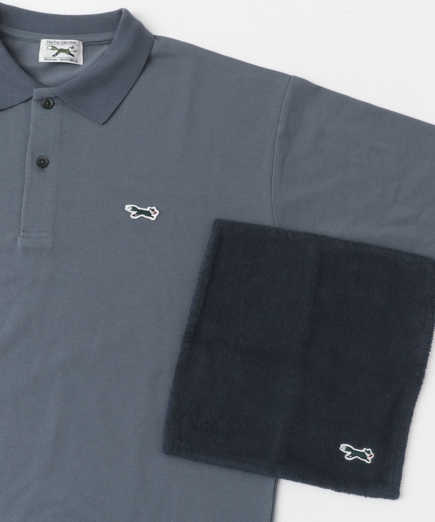 『別注』PENNEYS×DOORS　THE FOX ポロシャツ&ハンドタオルセット STEEL BLUE M