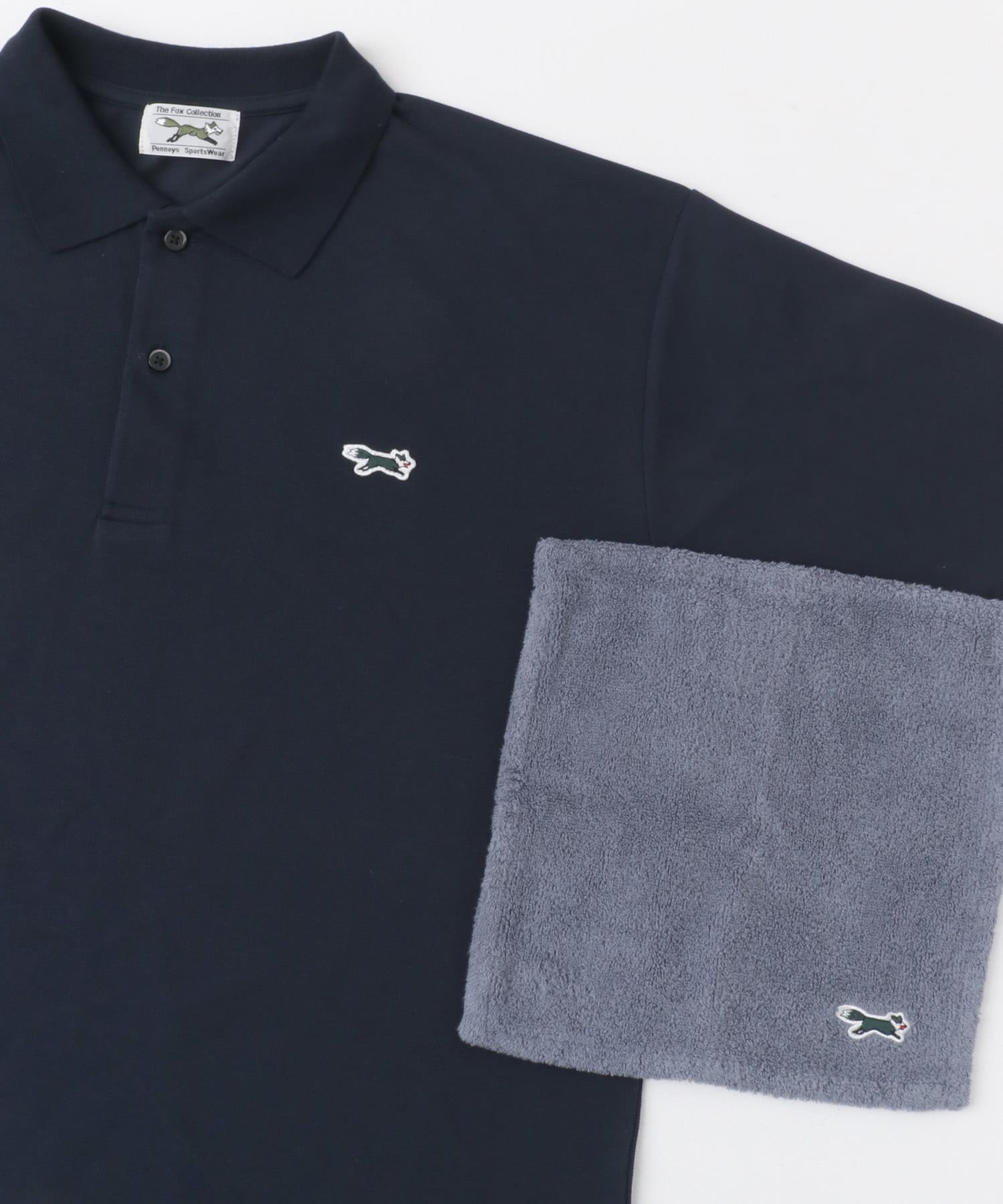 『別注』PENNEYS×DOORS　THE FOX ポロシャツ&ハンドタオルセット NAVY M