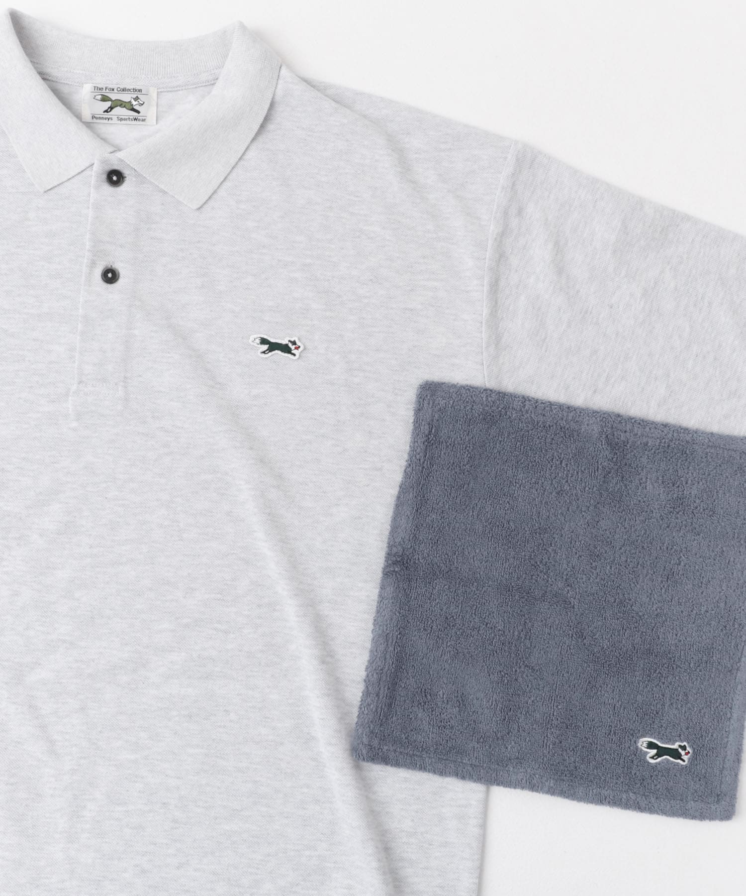 『別注』PENNEYS×DOORS　THE FOX ポロシャツ&ハンドタオルセット ASH GRAY M