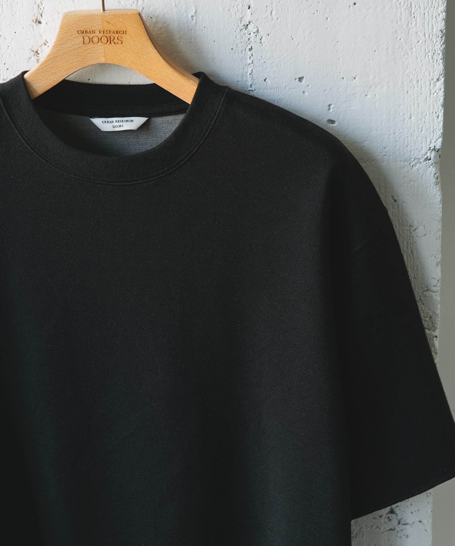 鹿の子 ダブルフェイス ショートスリーブ Tシャツ BLACK M