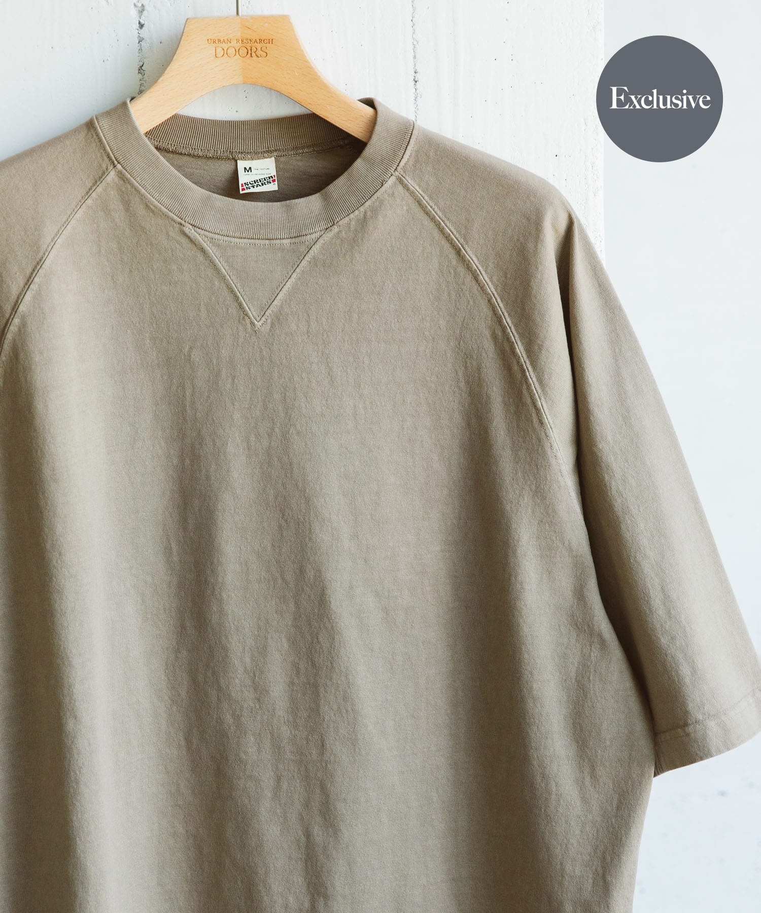 『別注』SCREEN STARS×DOORS　スウェット ショートスリーブ Tシャツ BEIGE M