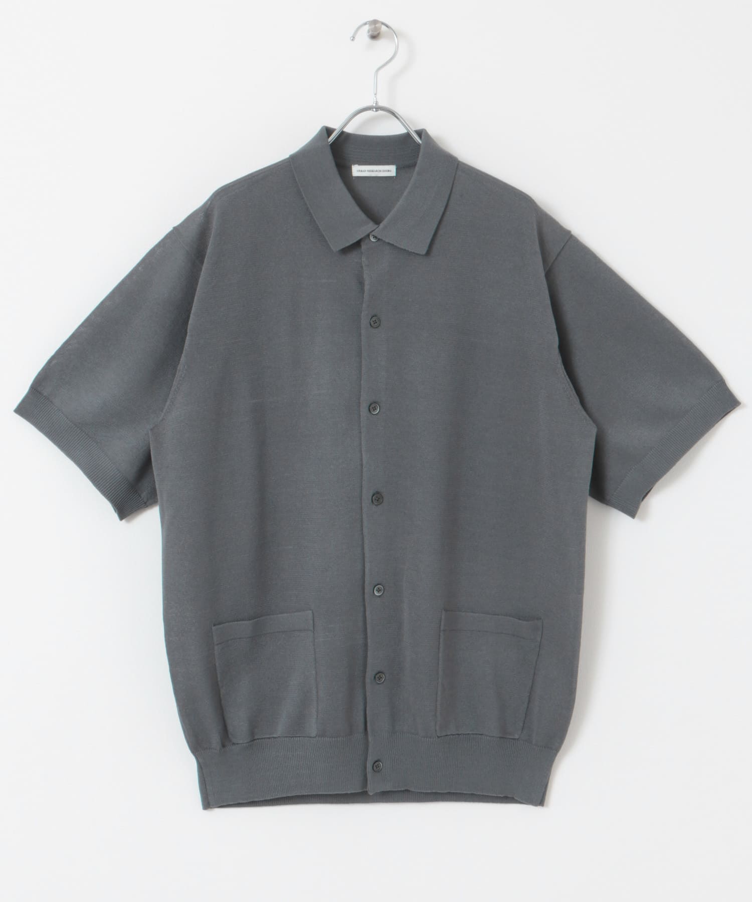 リネンライクショートスリーブシャツカーディガン GRAY M