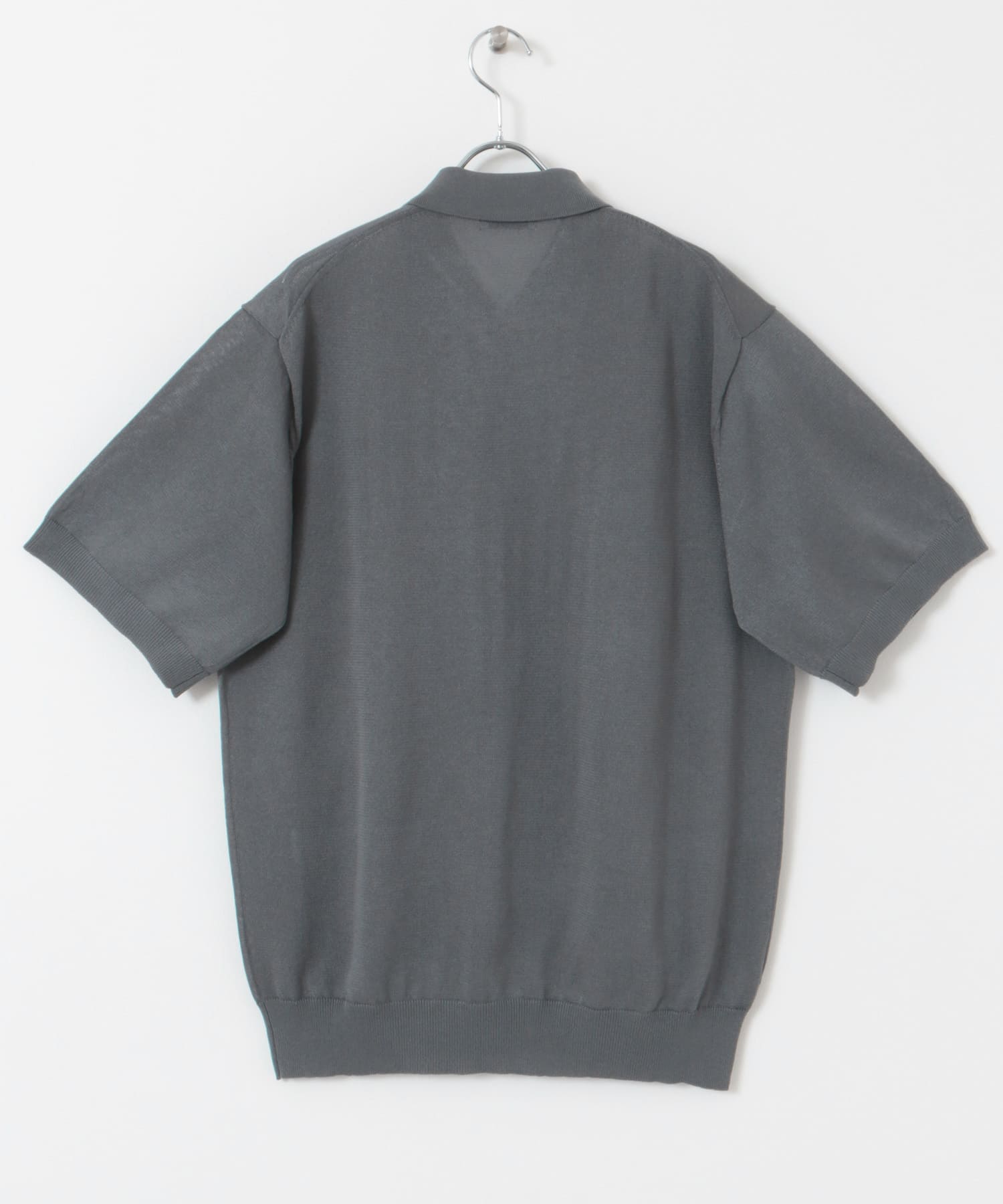 リネンライクショートスリーブシャツカーディガン GRAY M