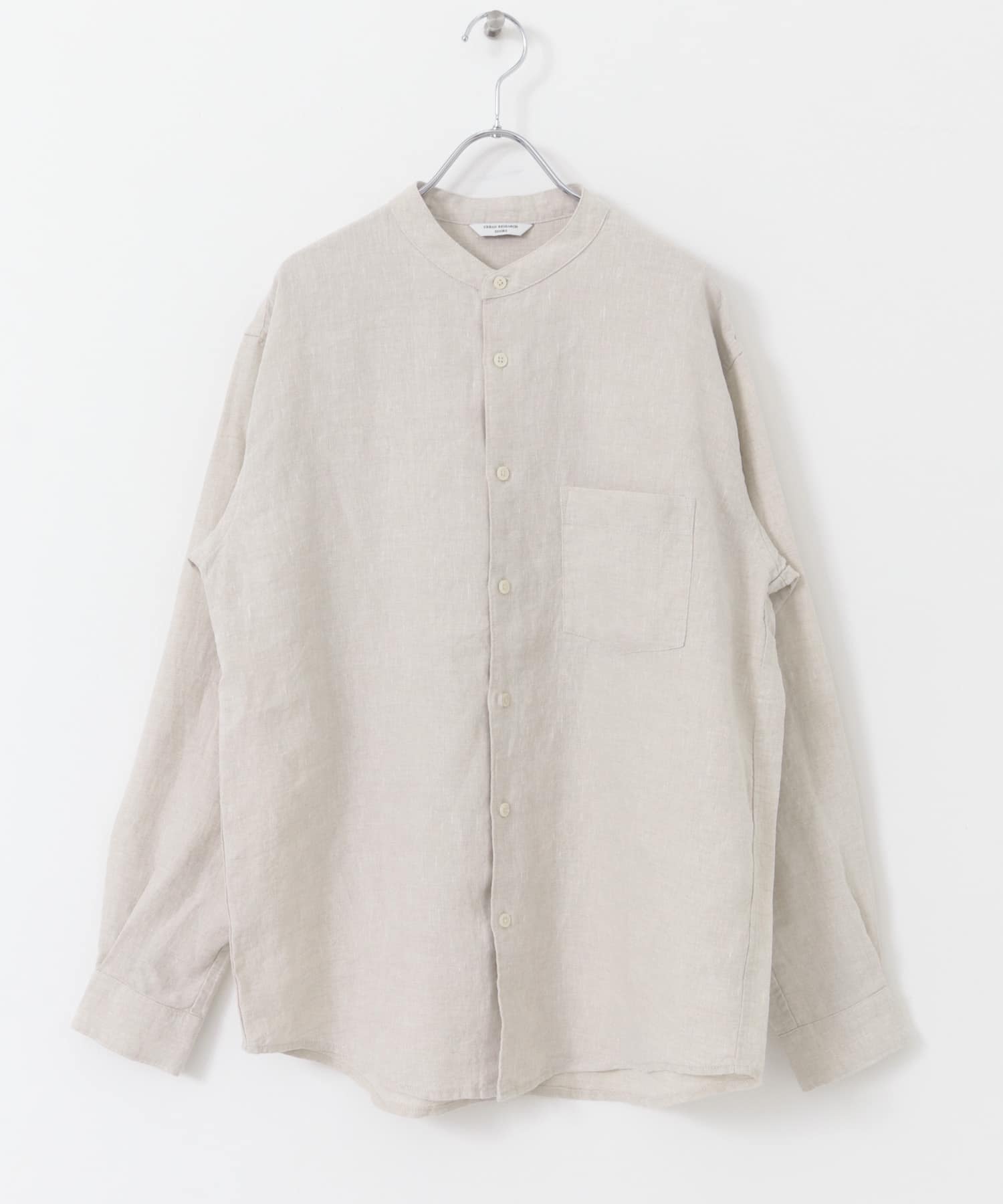 XLサイズ/WEB限定』シルケットリネンバンドカラーロングスリーブ